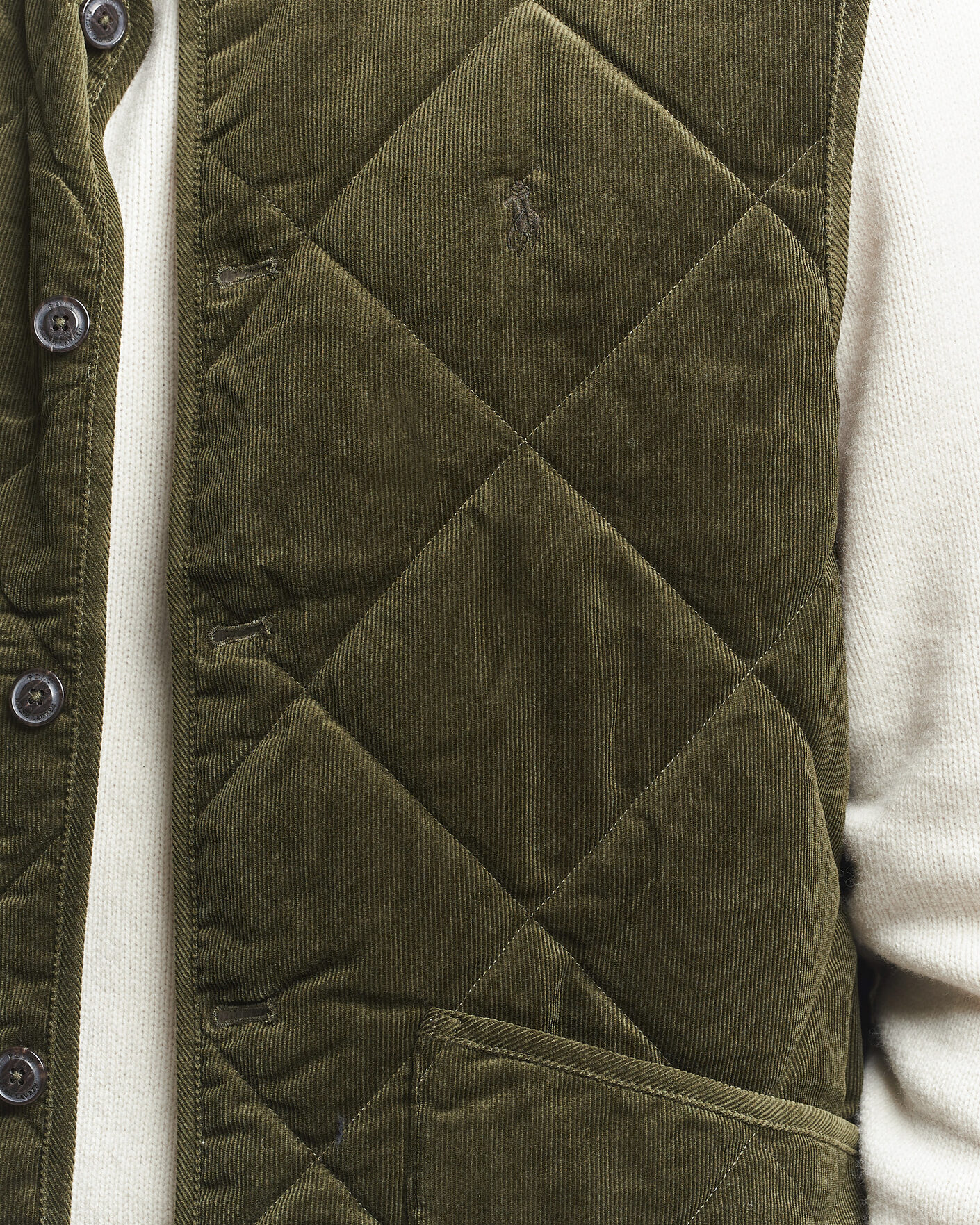 Men | Gilets | Polo Ralph Lauren | Quilted Corduroy Vest Company Olive