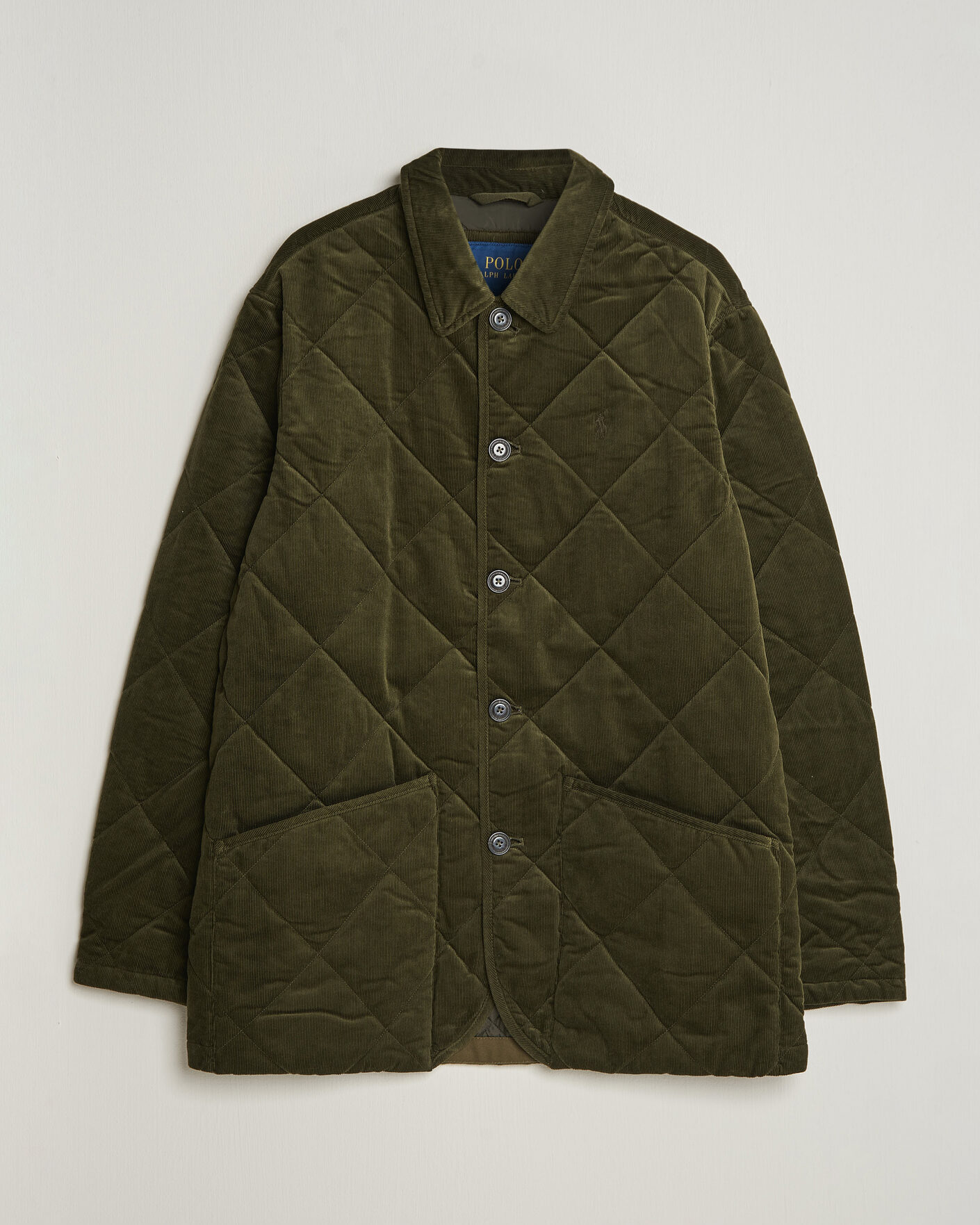 Men | Coats & Jackets | Polo Ralph Lauren | Quilted Corduroy Car Coat Company Olive