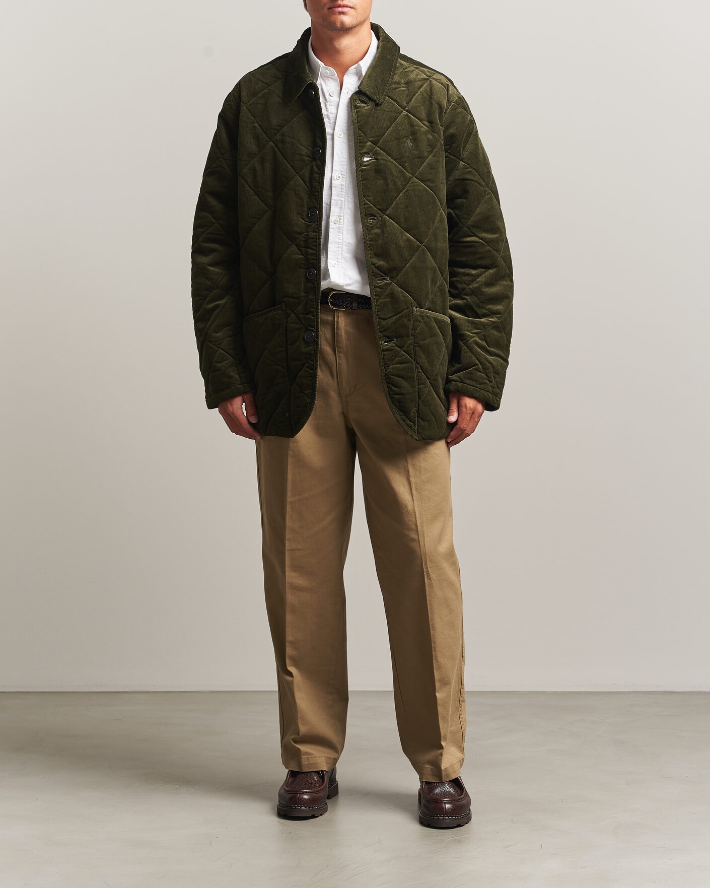 Men | Coats & Jackets | Polo Ralph Lauren | Quilted Corduroy Car Coat Company Olive