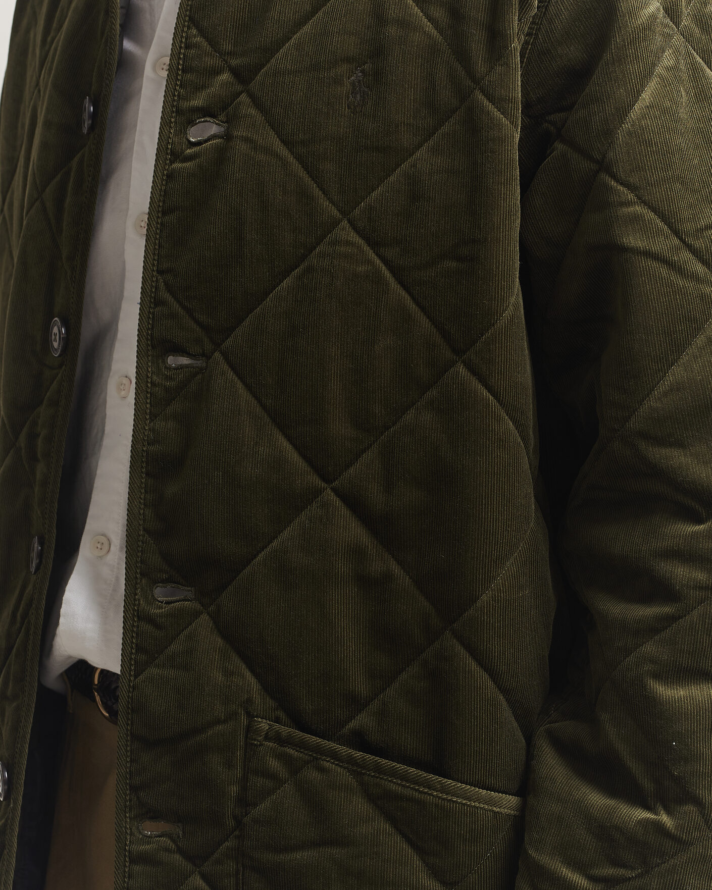 Men | Coats & Jackets | Polo Ralph Lauren | Quilted Corduroy Car Coat Company Olive