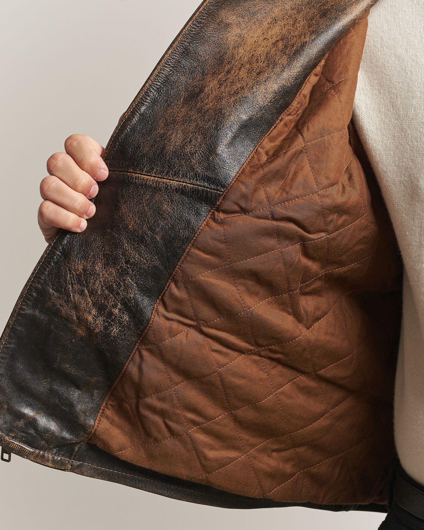 Men | Coats & Jackets | Polo Ralph Lauren | Leather Bomber Jacket Brown/Black Amber