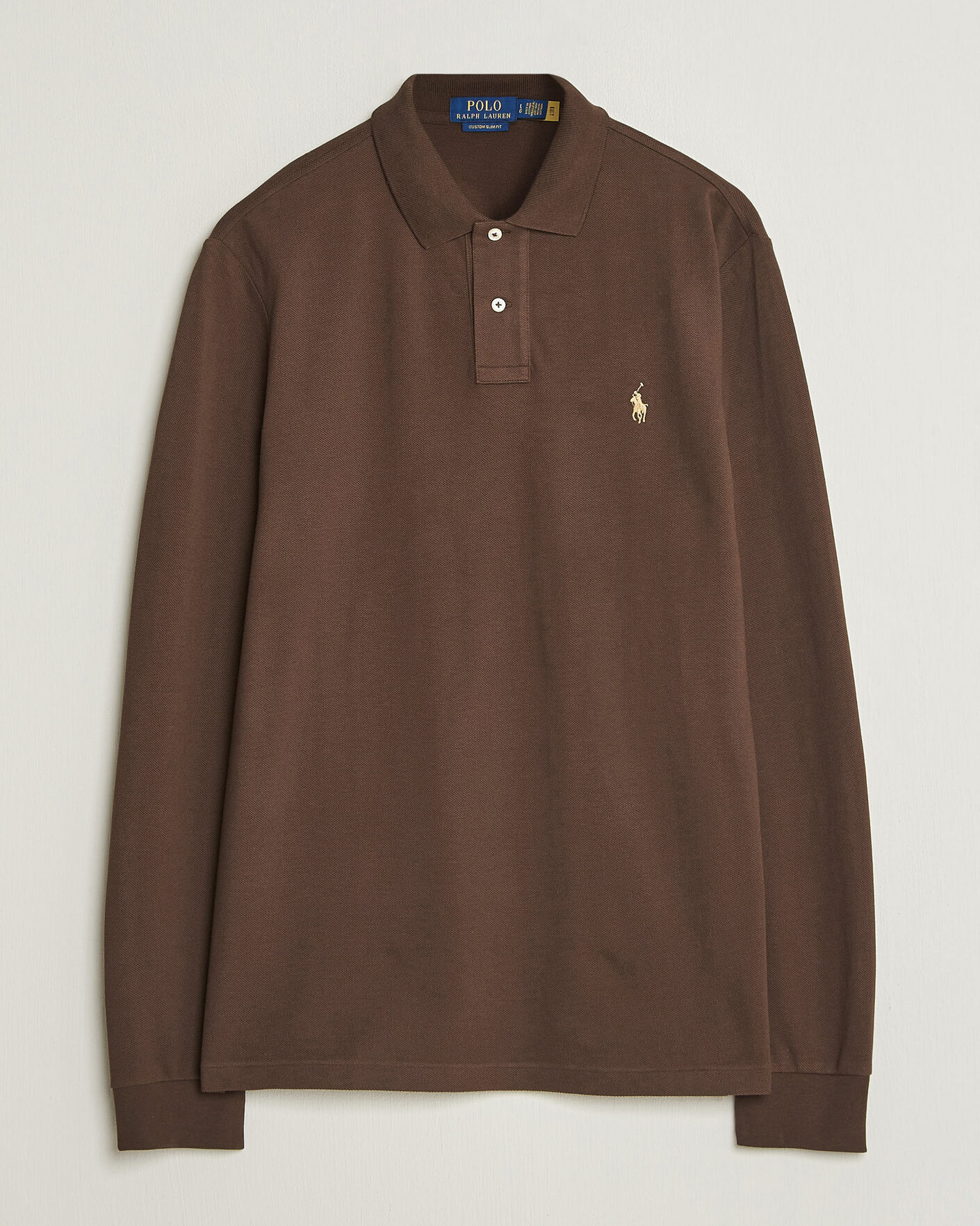 Polo Ralph Lauren Custom Slim Fit Long Sleeve Polo Nutmeg Brown at