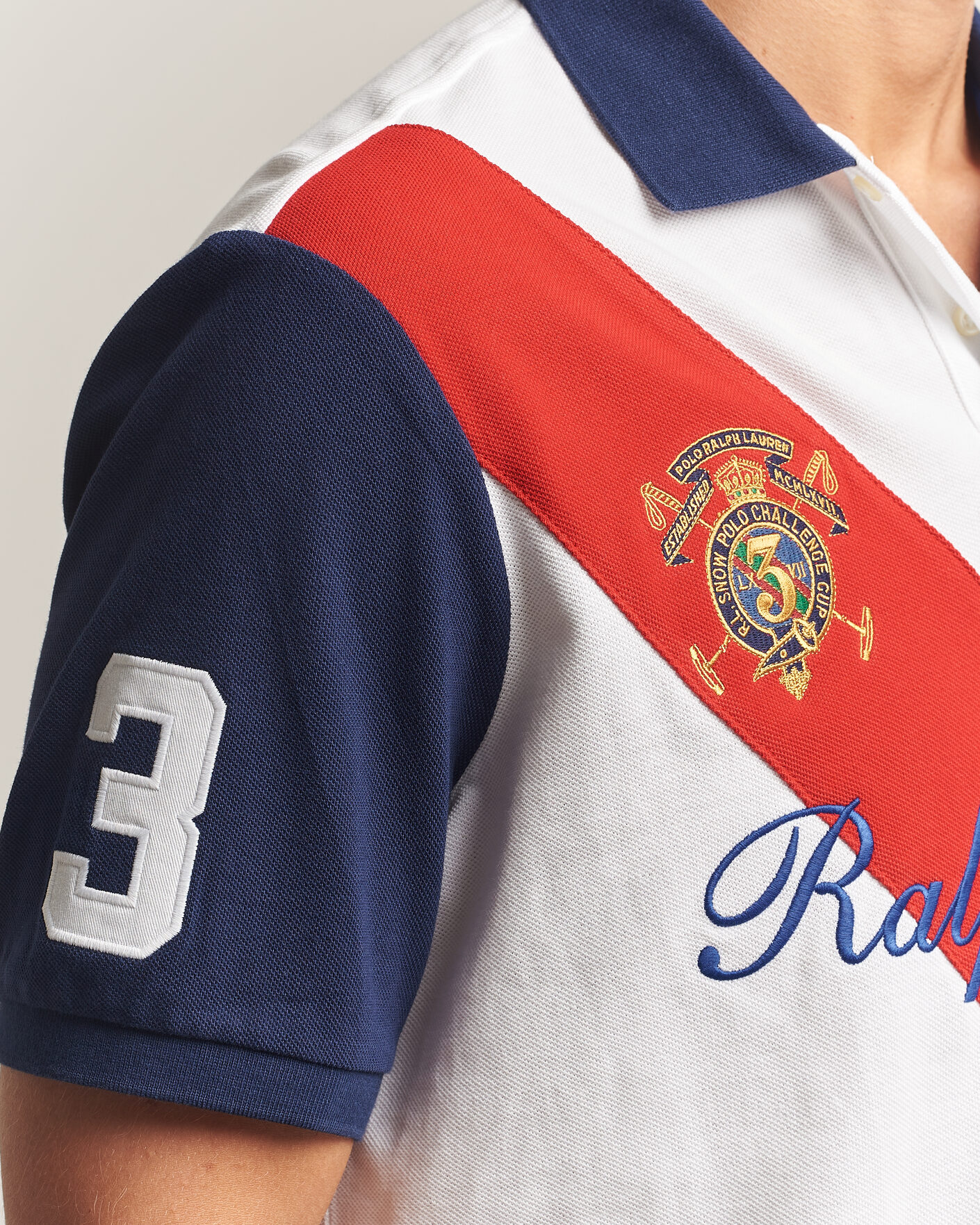 Men | Polo Shirts | Polo Ralph Lauren | Classic Fit Diagonal Stripe Polo White