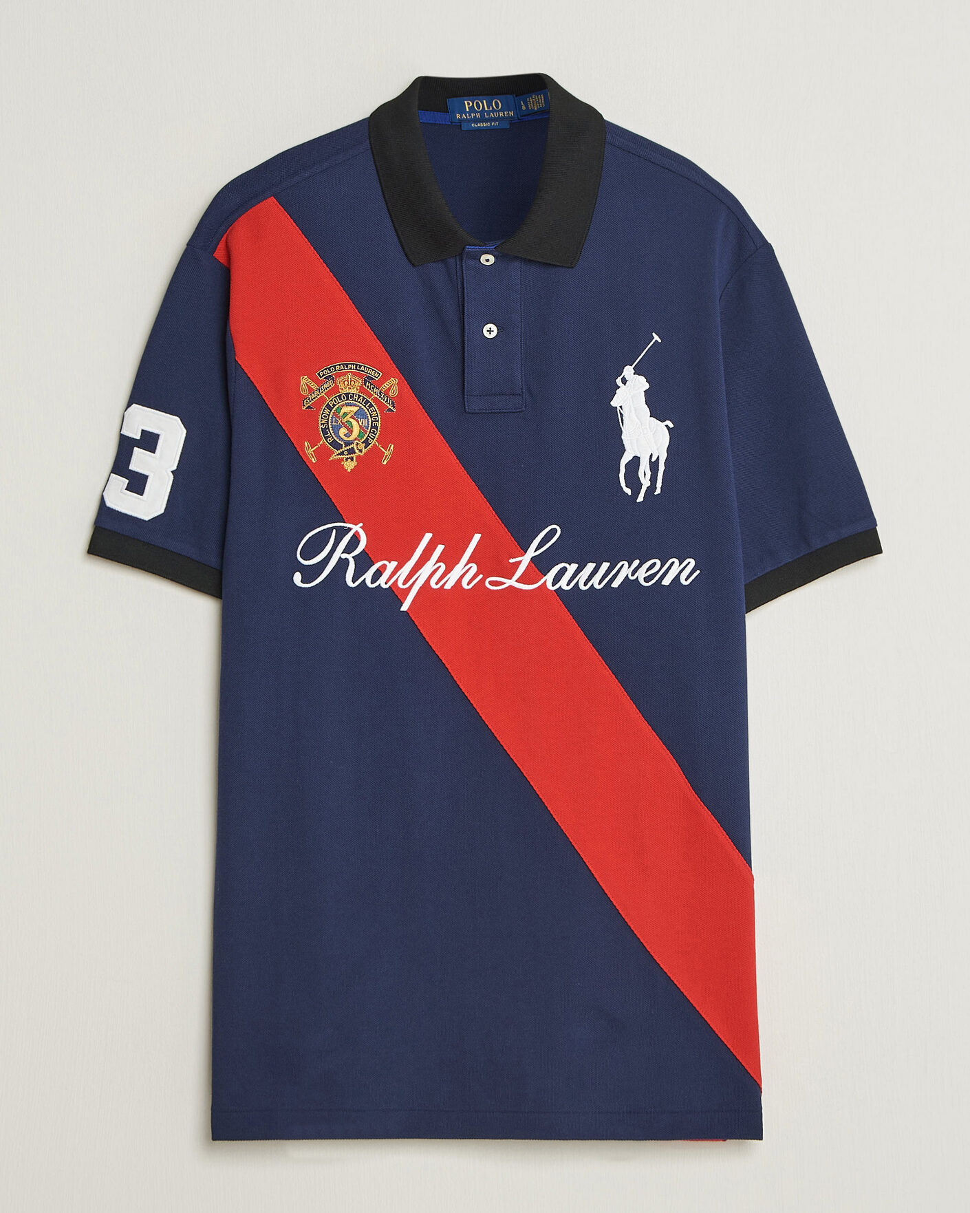 Men | Polo Shirts | Polo Ralph Lauren | Classic Fit Diagonal Stripe Polo Newport Navy