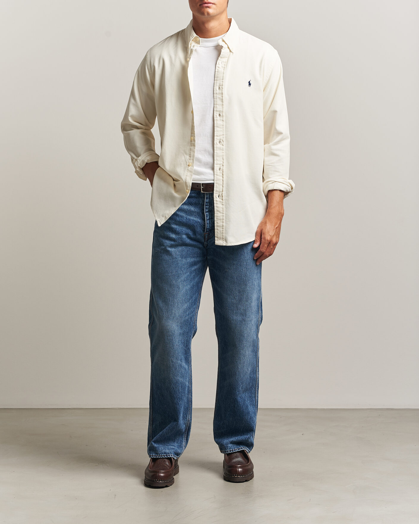 Men | Shirts | Polo Ralph Lauren | Custom Fit BD Corduroy Shirt Clubhouse Cream