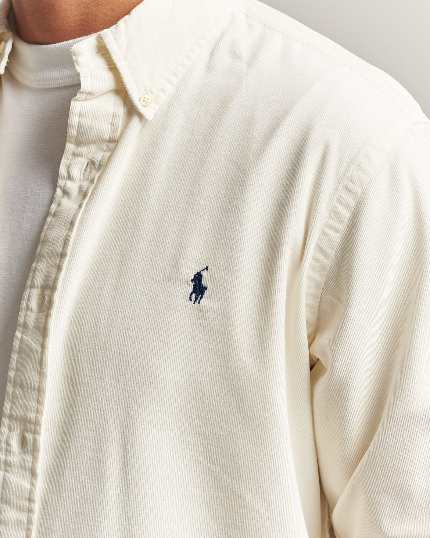 Men | Shirts | Polo Ralph Lauren | Custom Fit BD Corduroy Shirt Clubhouse Cream