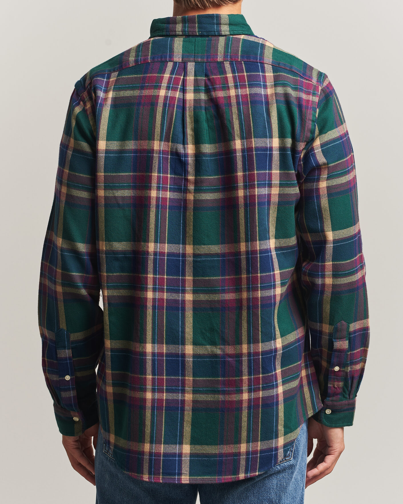 Men | Shirts | Polo Ralph Lauren | Custom Fit Brushed Flannel Shirt Forest Burgundy