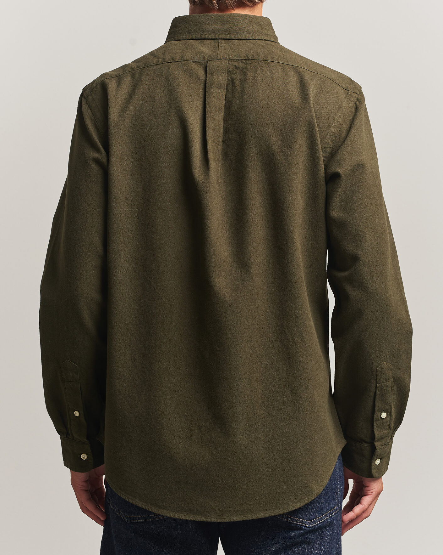 Men | Shirts | Polo Ralph Lauren | Custom Fit Brushed Flannel Shirt Company Olive