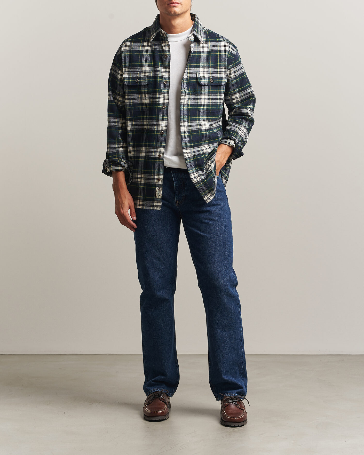 Men | Shirts | Polo Ralph Lauren | Classic Fit Shaggy Flannel Shirt Navy Green