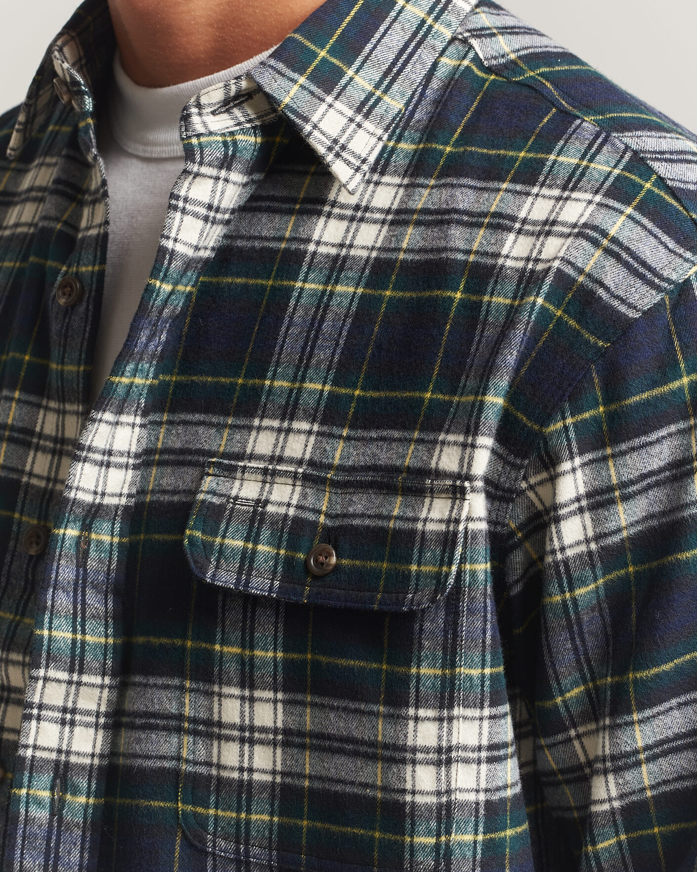Men | Shirts | Polo Ralph Lauren | Classic Fit Shaggy Flannel Shirt Navy Green