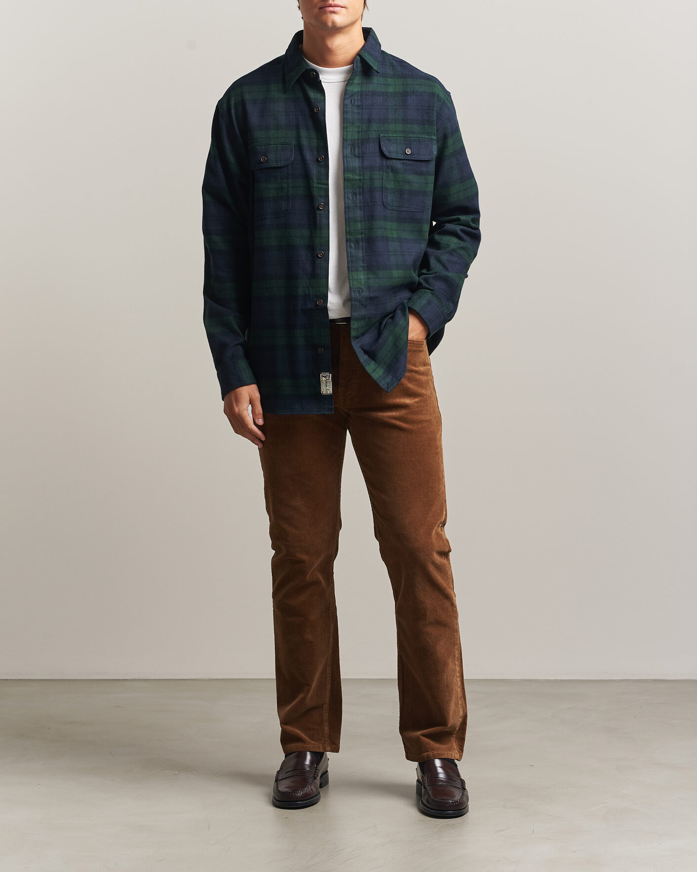 Men | Shirts | Polo Ralph Lauren | Classic Fit Shaggy Flannel Shirt Navy Forest