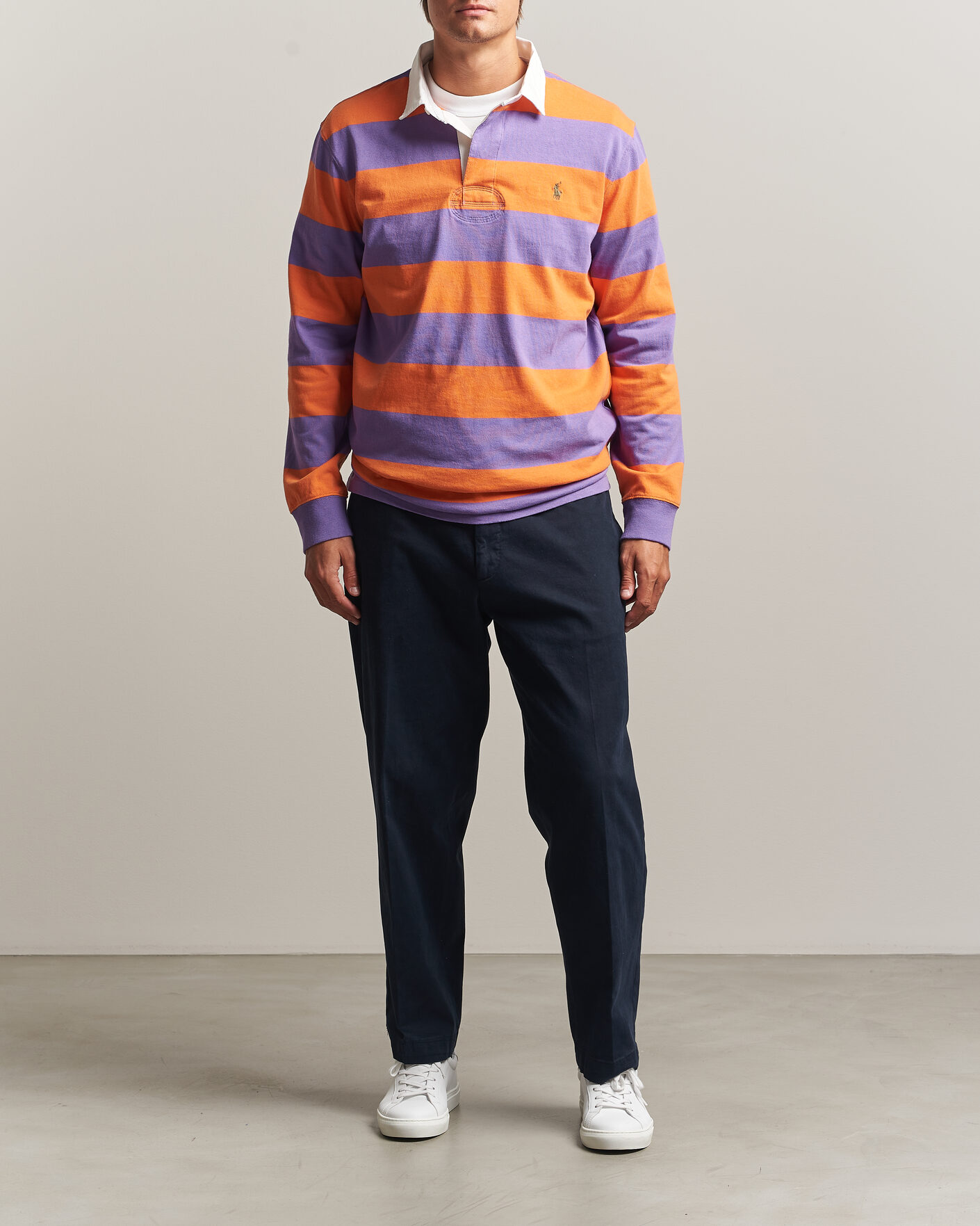 Men | Sweaters & Knitwear | Polo Ralph Lauren | Striped Jersey Rugger Purple/Orange