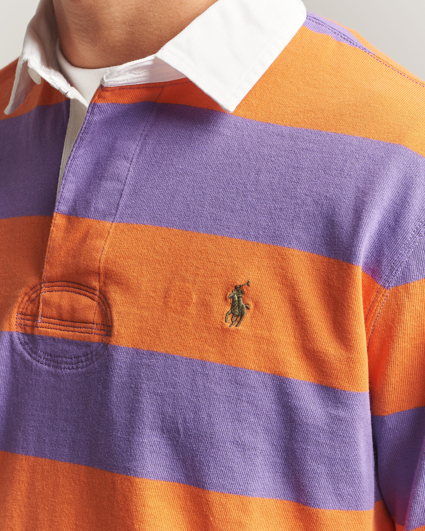 Men | Sweaters & Knitwear | Polo Ralph Lauren | Striped Jersey Rugger Purple/Orange