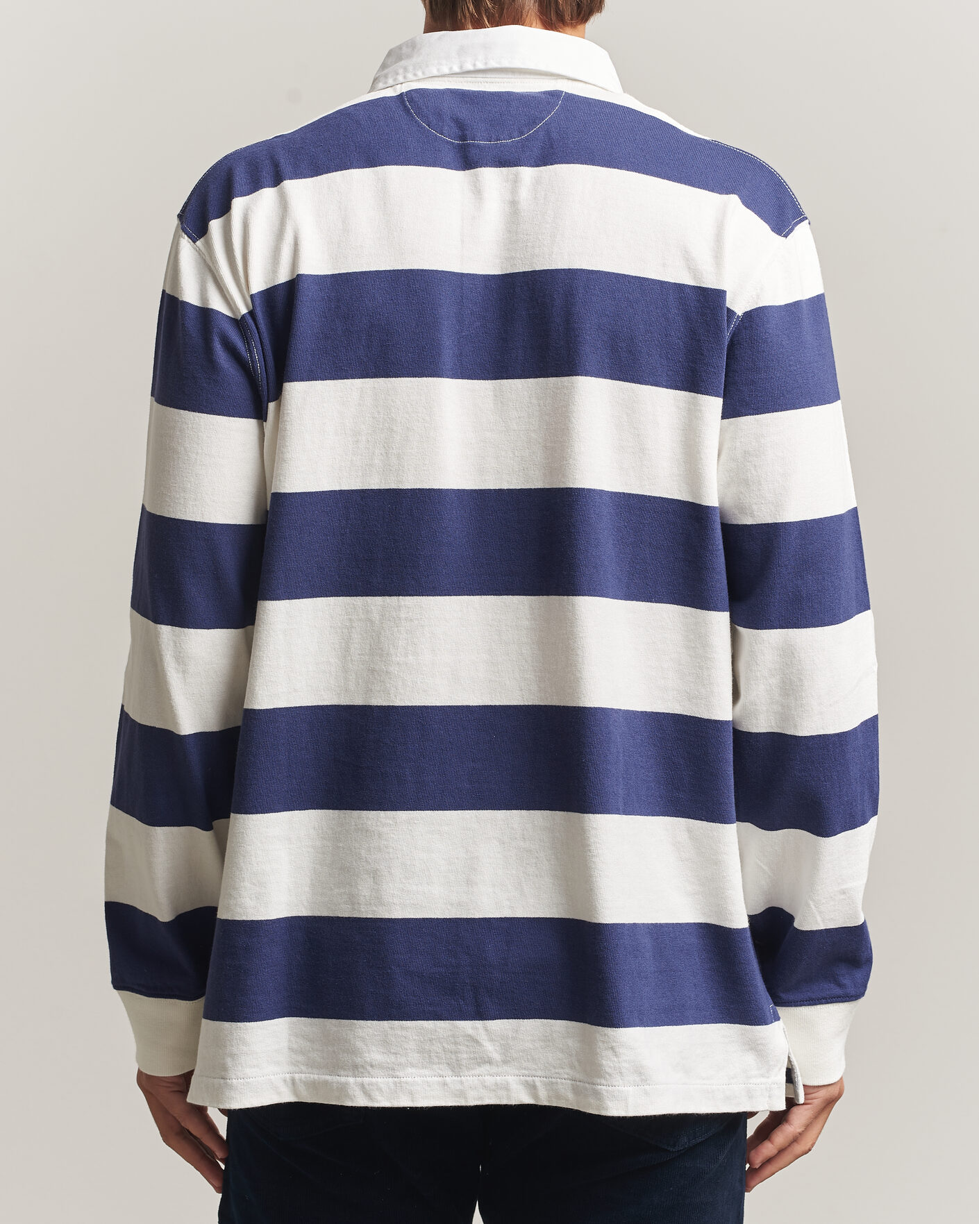 Men | Sweaters & Knitwear | Polo Ralph Lauren | Striped Jersey Rugger Cream/Navy