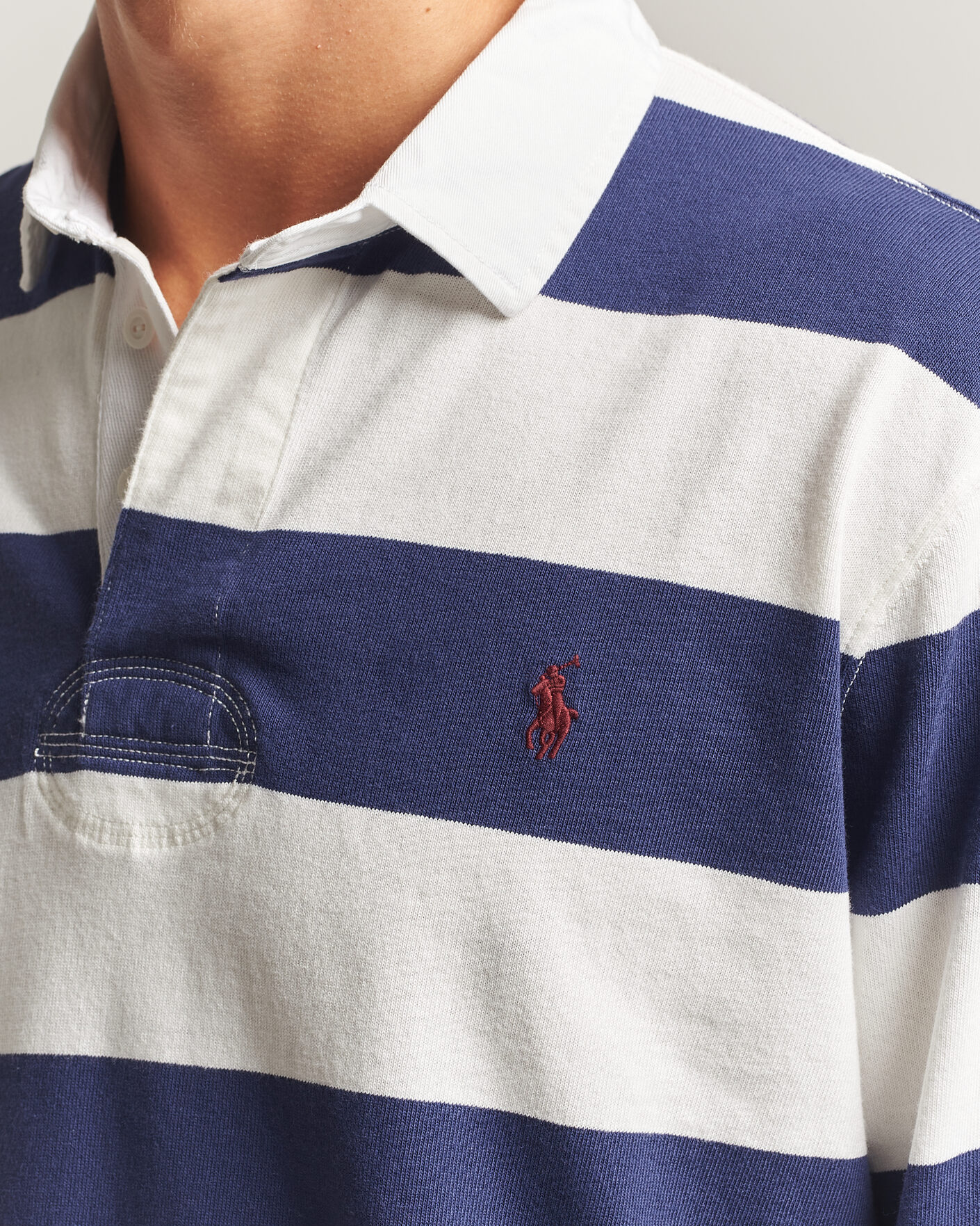 Men | Sweaters & Knitwear | Polo Ralph Lauren | Striped Jersey Rugger Cream/Navy