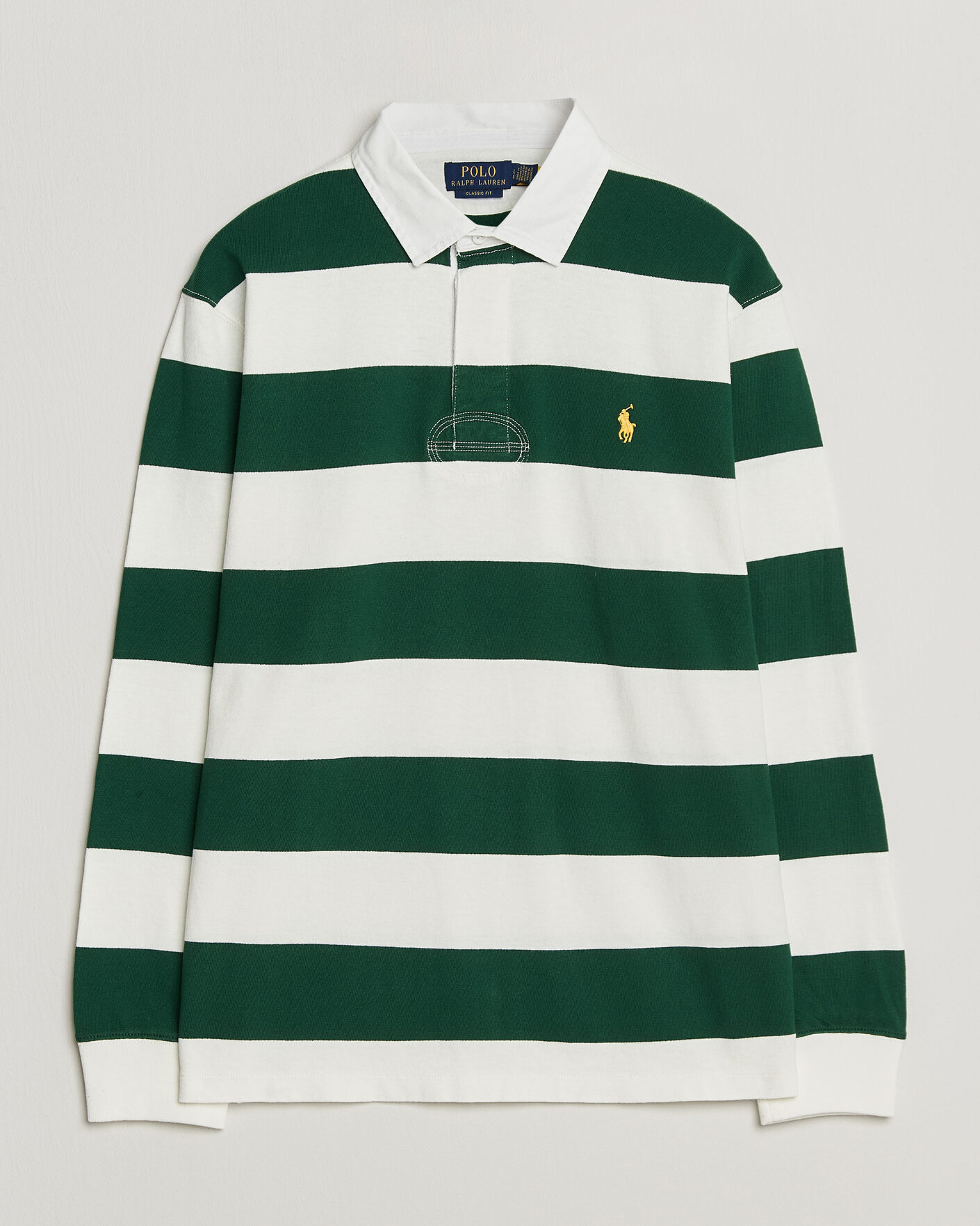 Men | Sweaters & Knitwear | Polo Ralph Lauren | Striped Jersey Rugger Cream/Forest