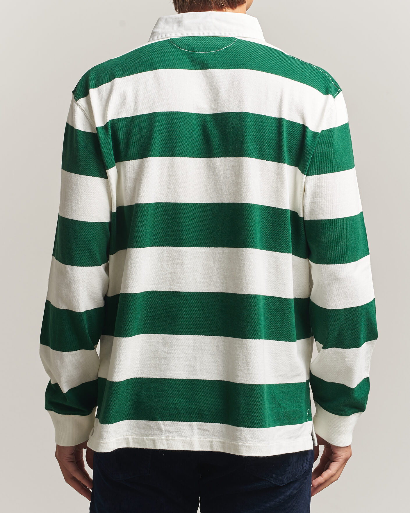 Men | Sweaters & Knitwear | Polo Ralph Lauren | Striped Jersey Rugger Cream/Forest