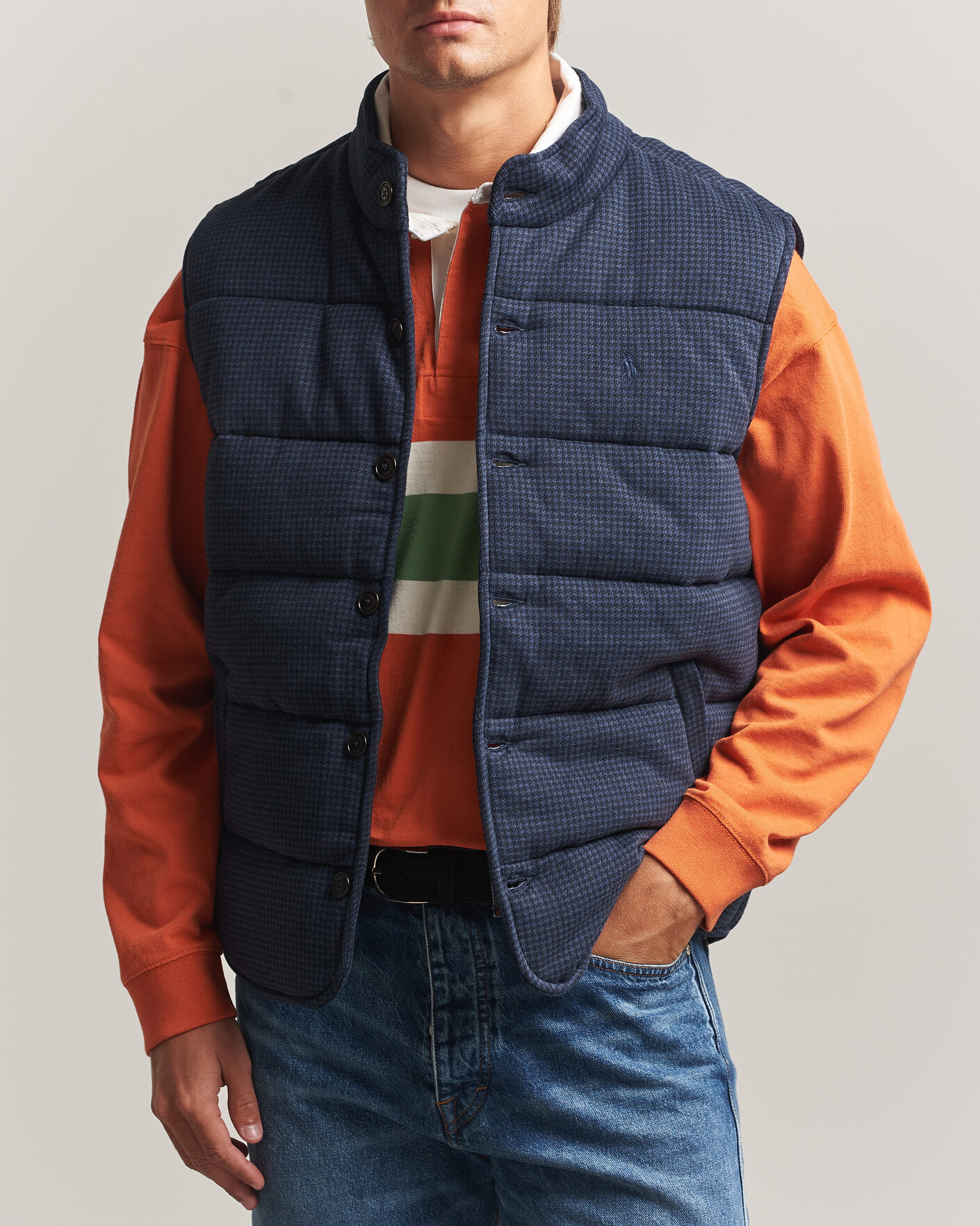 Men | Sweaters & Knitwear | Polo Ralph Lauren | Double Knitted Jaquard Vest Navy