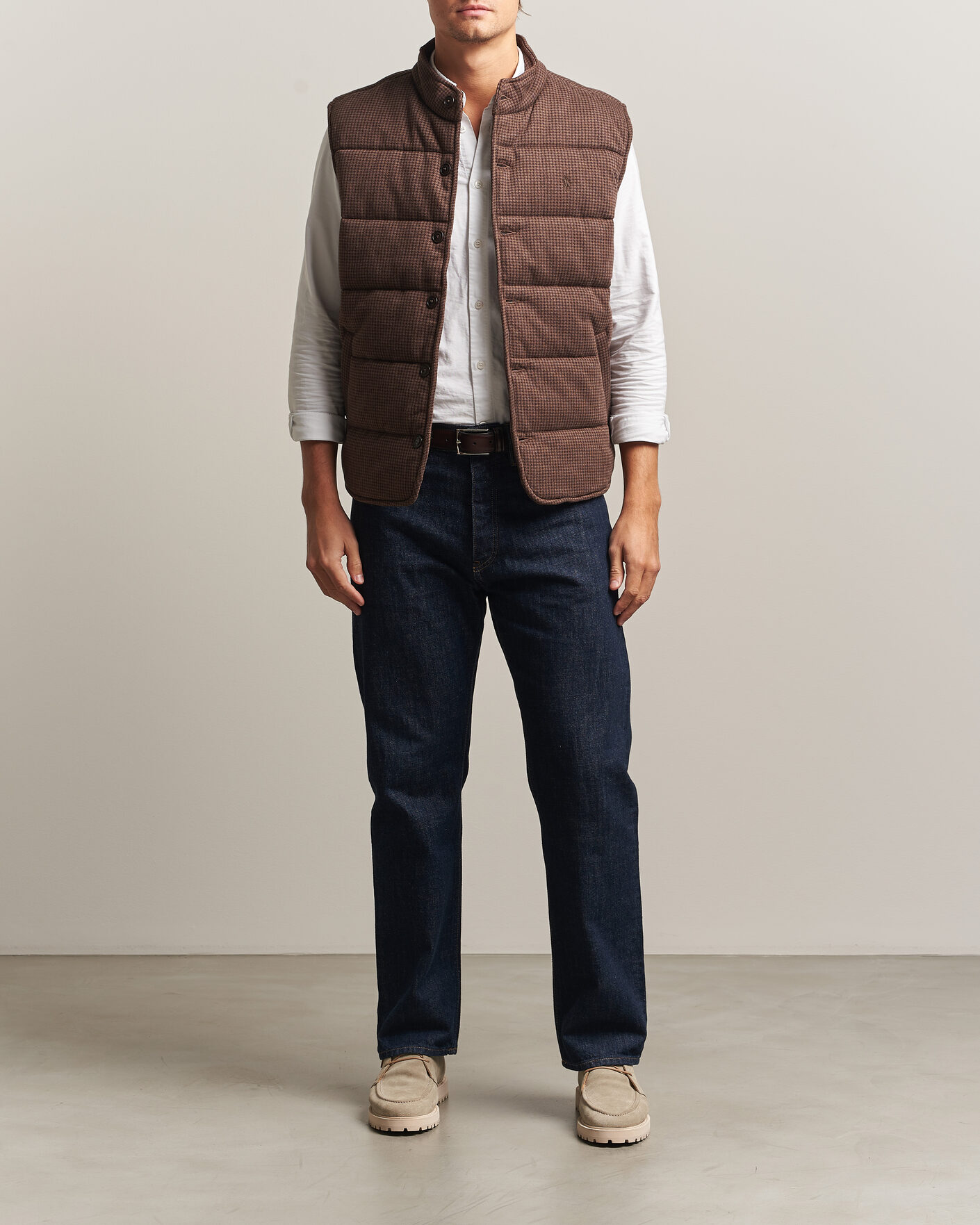 Men | Sweaters & Knitwear | Polo Ralph Lauren | Double Knitted Jaquard Vest Nutmeg Brown