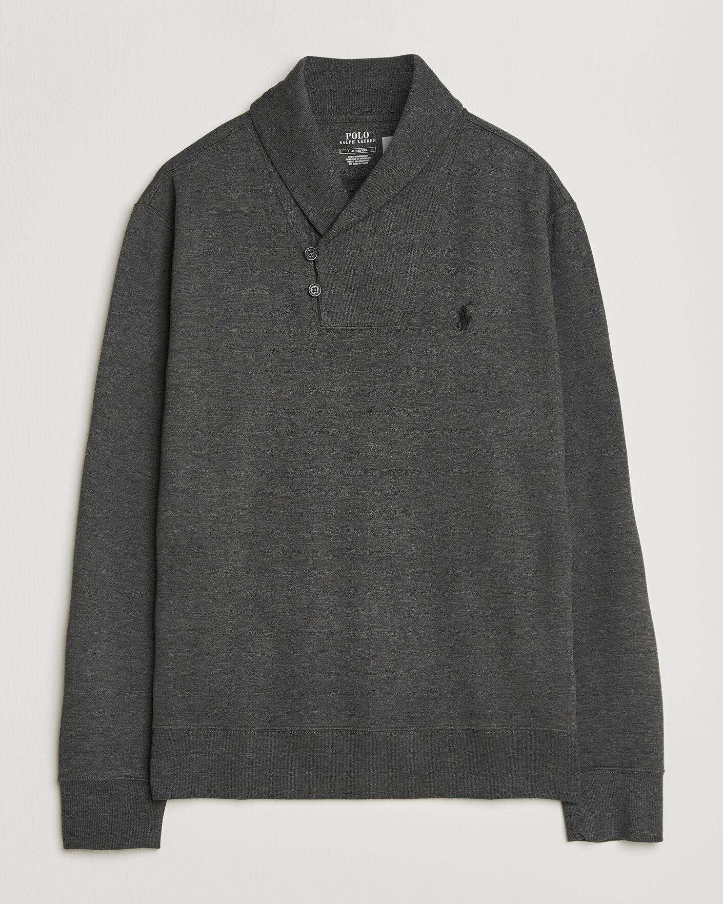 Men | Sweaters & Knitwear | Polo Ralph Lauren | Double Knitted Shawl Collar Sweater Windsor Heather