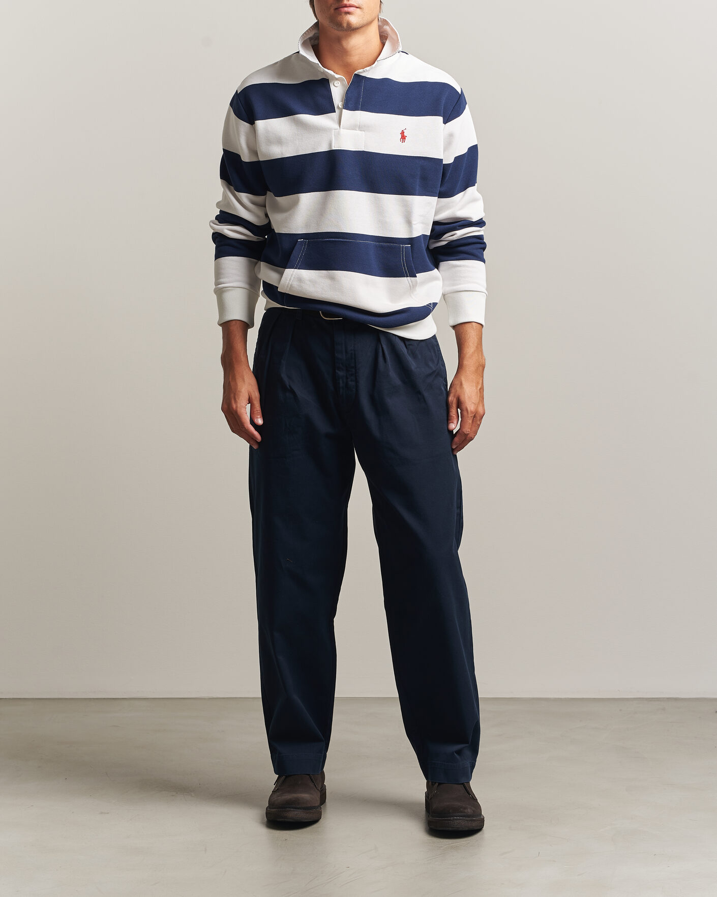 Men | Sweaters & Knitwear | Polo Ralph Lauren | Rugby Shirt Newport Navy/White