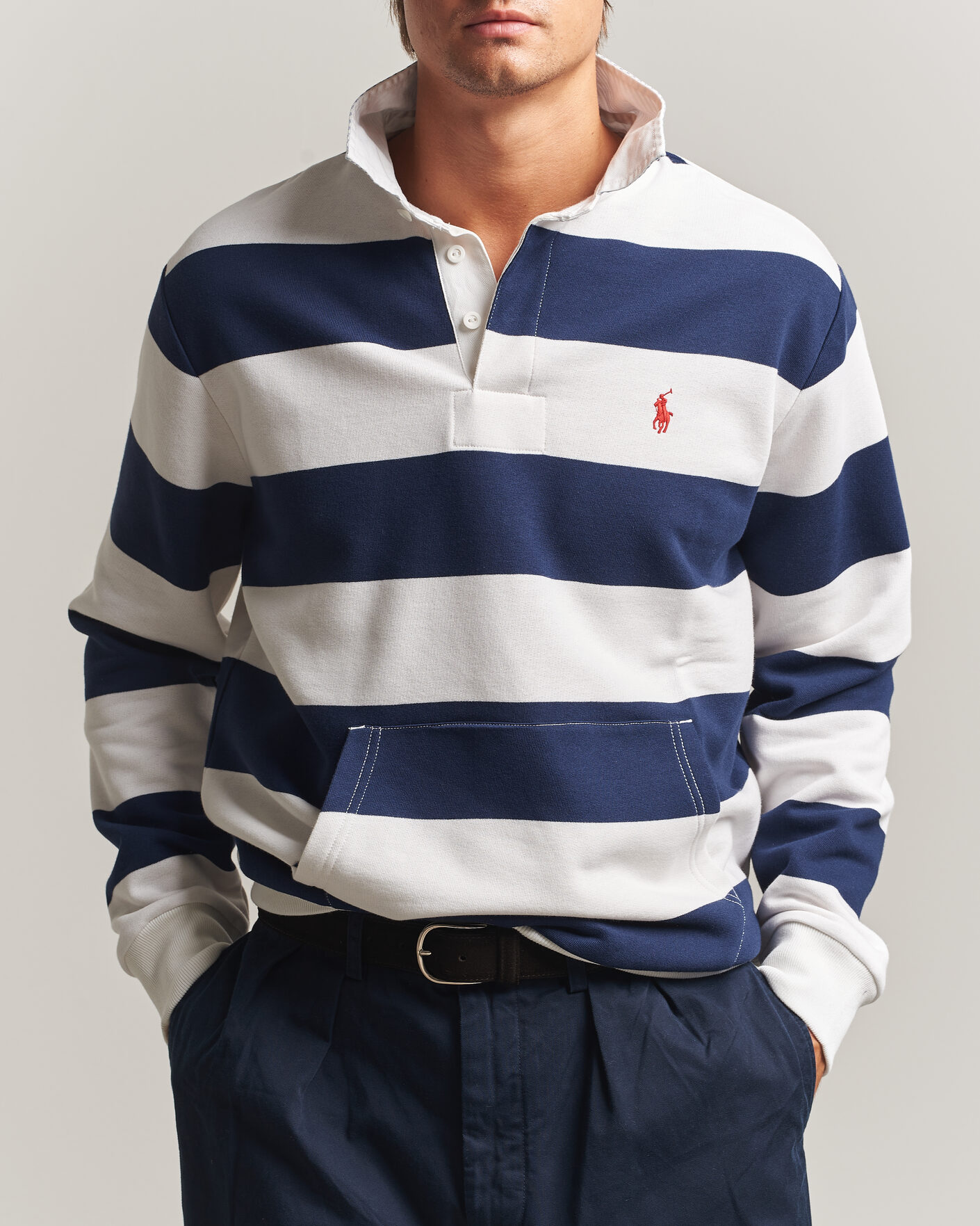 Polo Ralph Lauren Rugby Shirt Newport Navy/White at CareOfCarl.com