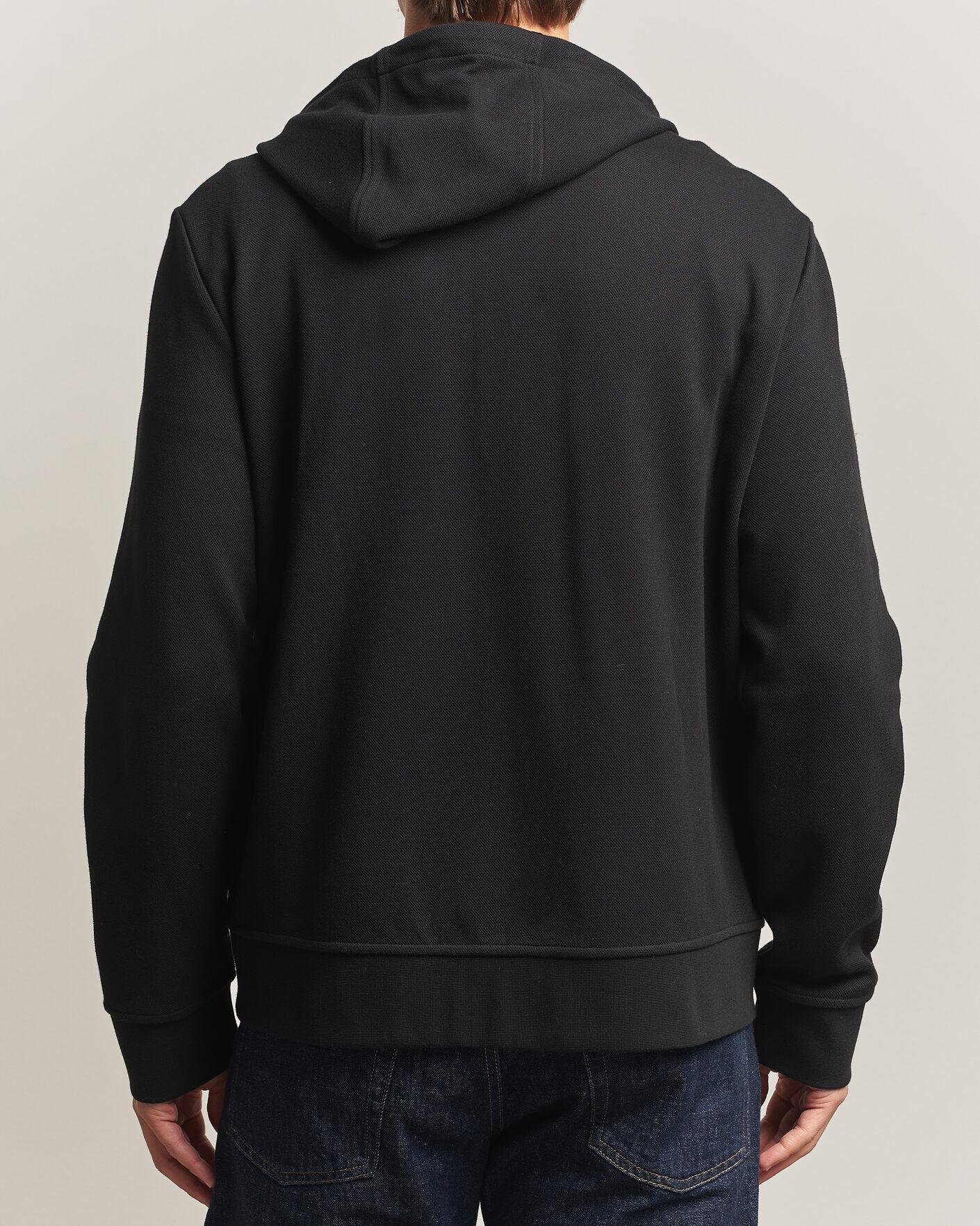 Men | Sweaters & Knitwear | Polo Ralph Lauren | Double Knitted Jaquard Full Zip Hoodie Polo Black