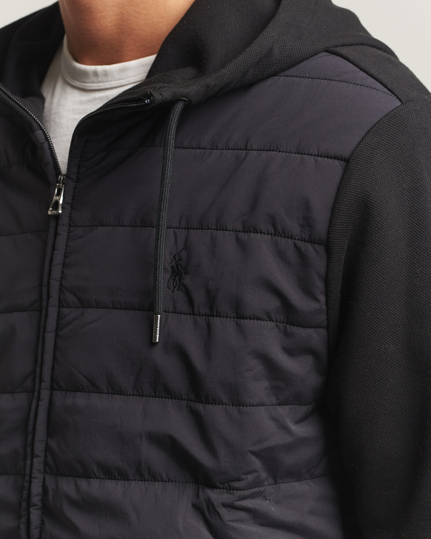 Men | Sweaters & Knitwear | Polo Ralph Lauren | Double Knitted Jaquard Full Zip Hoodie Polo Black
