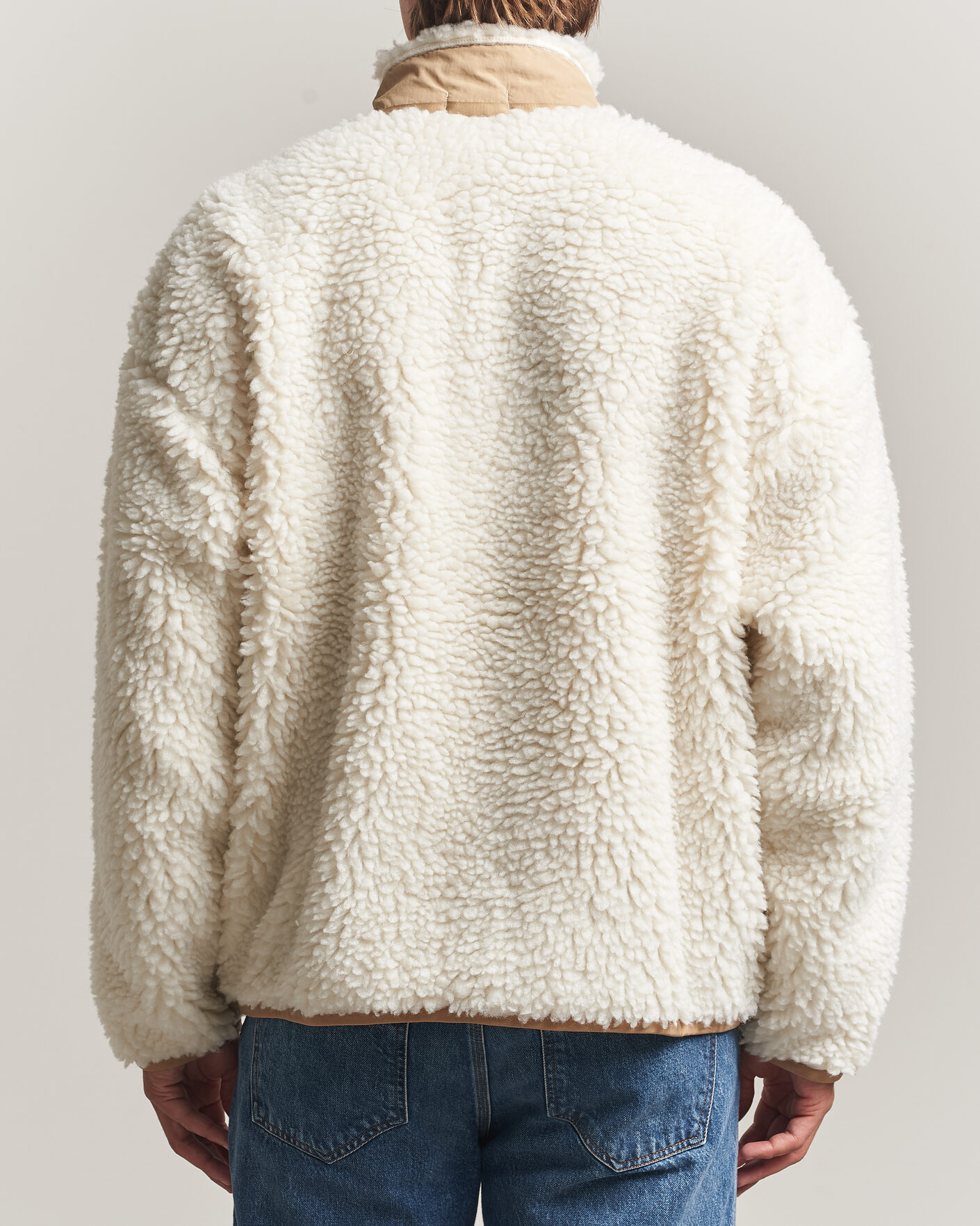 Men | Sweaters & Knitwear | Polo Ralph Lauren | Shaggy Hi Pile Full Zip Clubhouse Cream