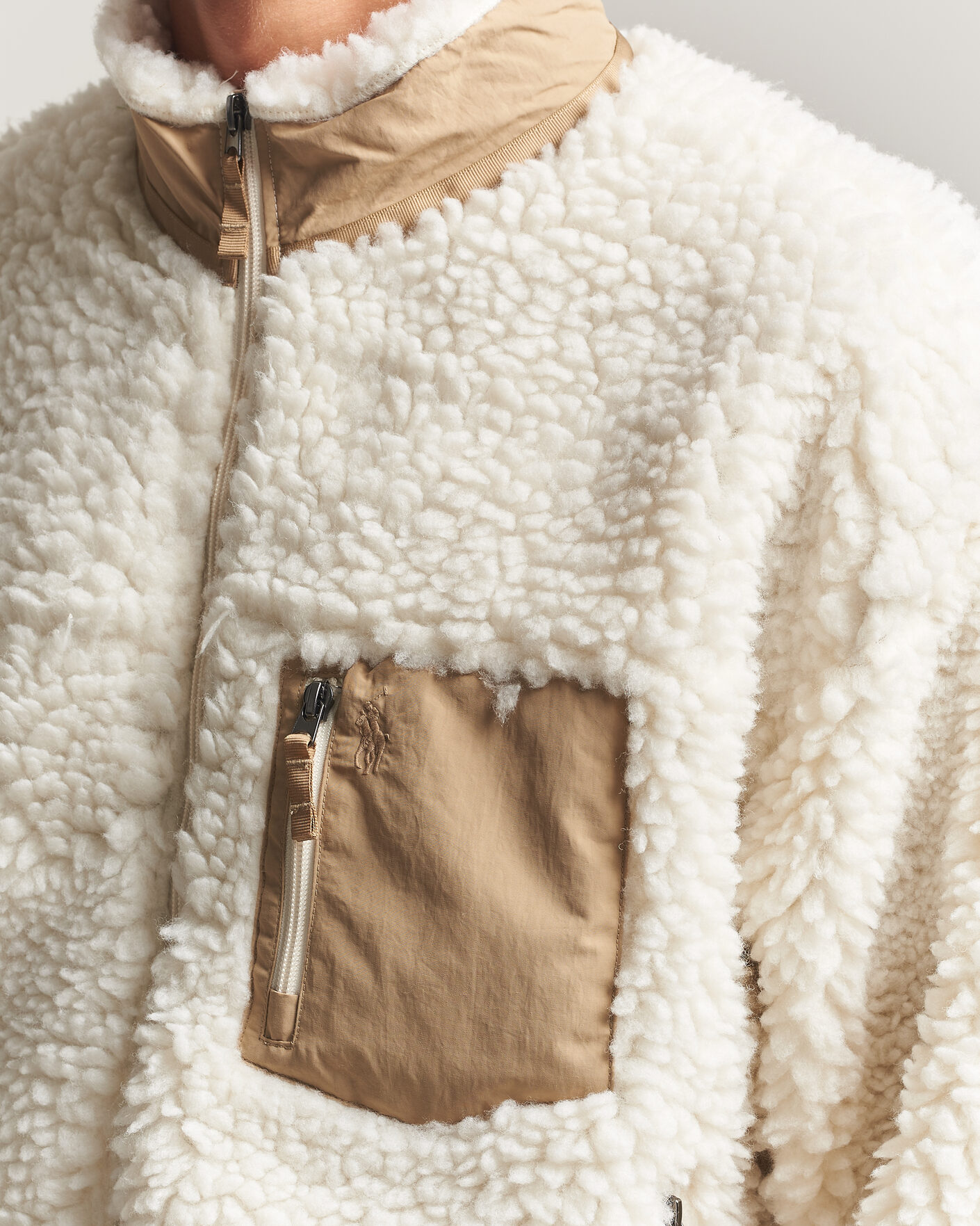 Men | Sweaters & Knitwear | Polo Ralph Lauren | Shaggy Hi Pile Full Zip Clubhouse Cream