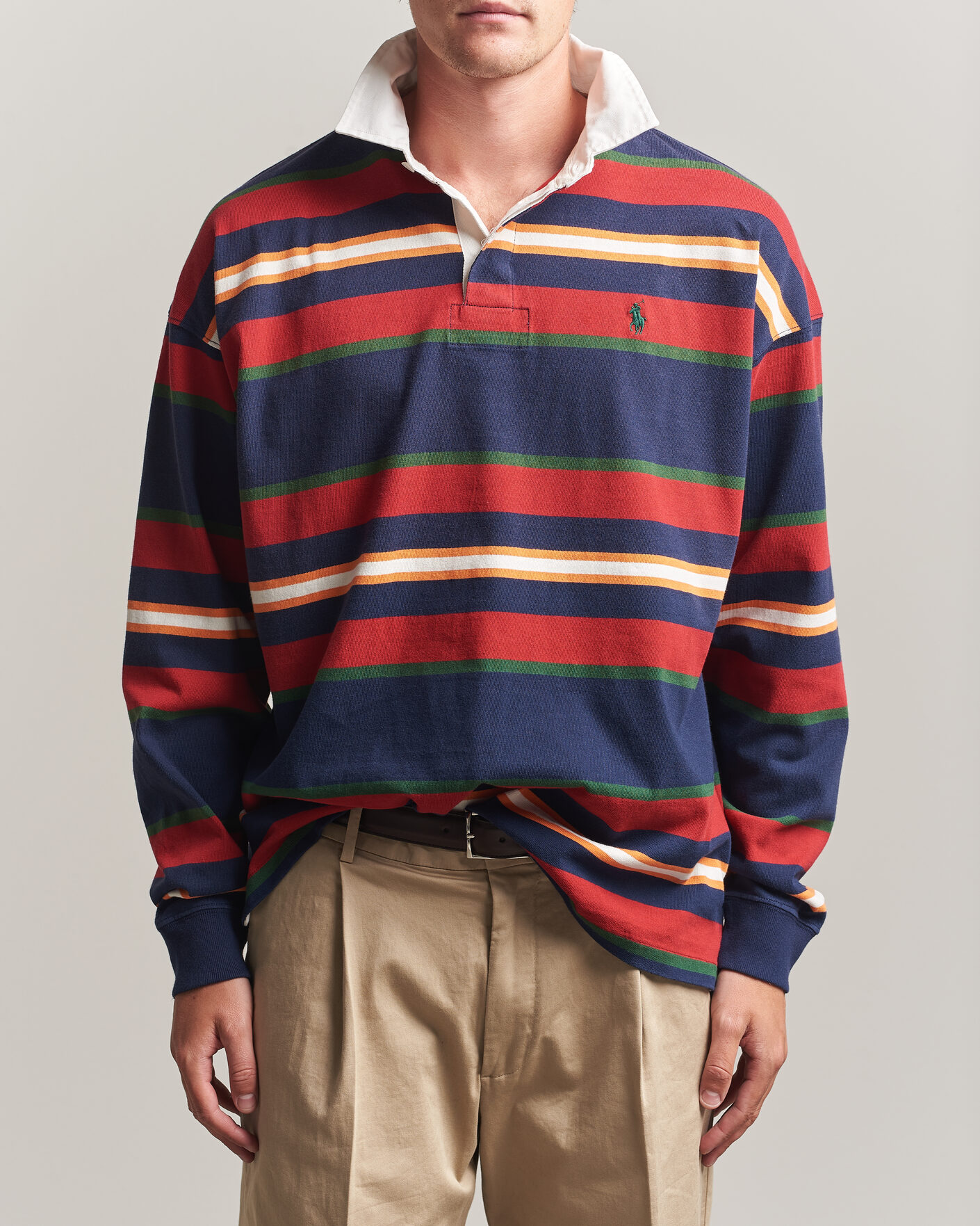 Polo Ralph Lauren Knitted Rugby Pullover Newport Navy Multi at