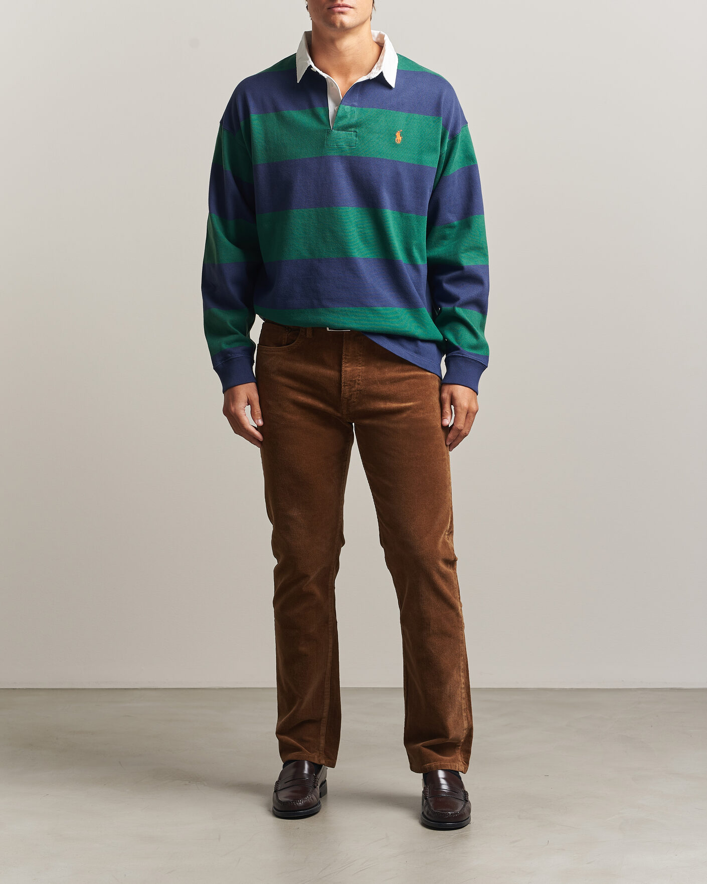 Men | Sweaters & Knitwear | Polo Ralph Lauren | Jersey Knitted Rugby Pullover Green/Cobolt