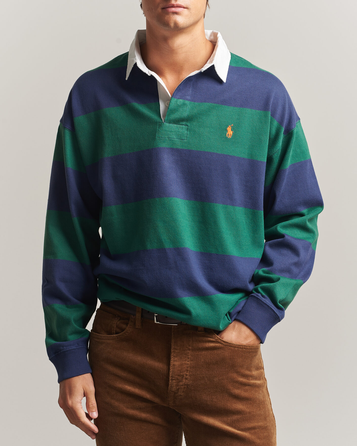 Men | Sweaters & Knitwear | Polo Ralph Lauren | Jersey Knitted Rugby Pullover Green/Cobolt
