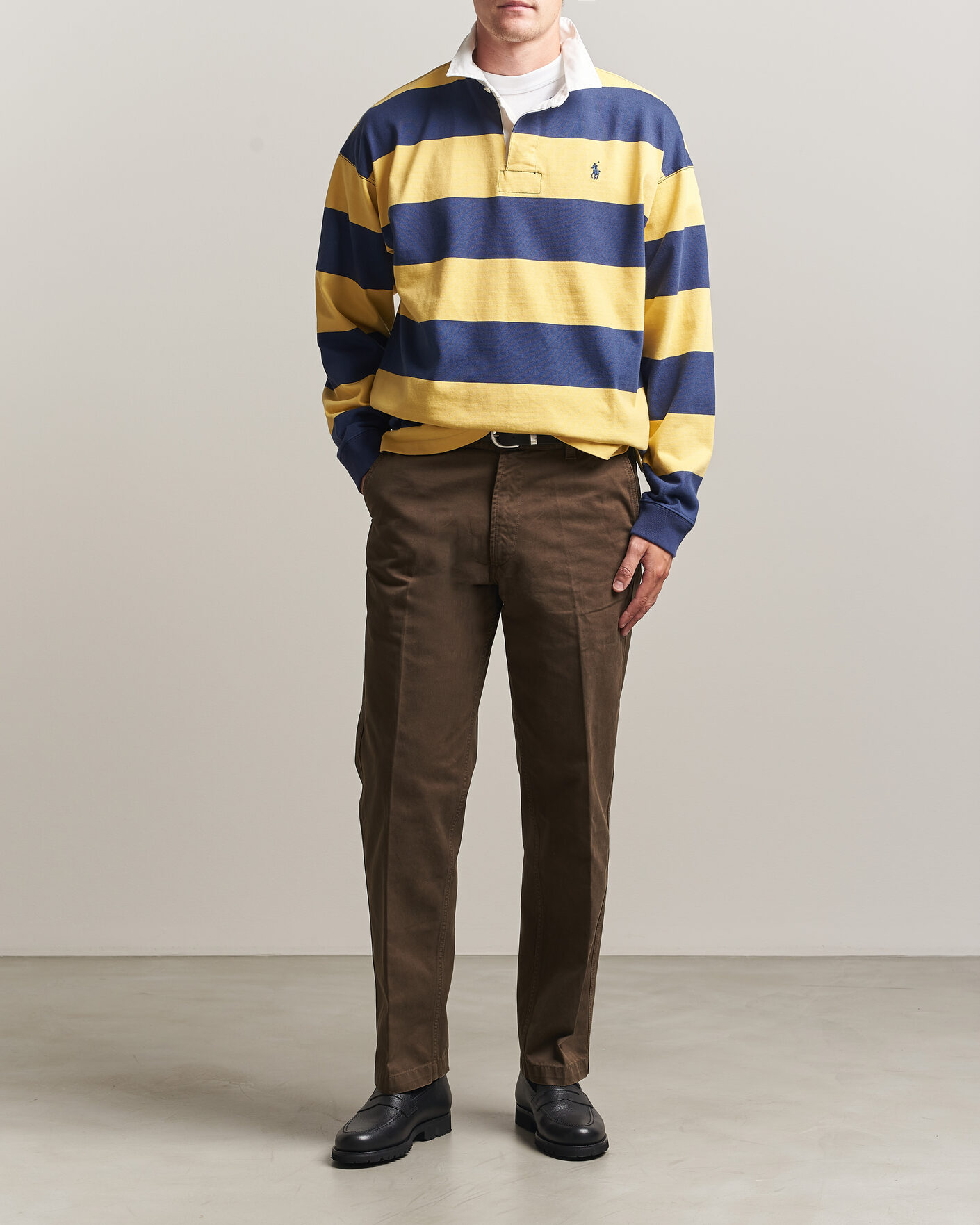 Polo Ralph Lauren Jersey Knitted Rugby Pullover Yellow/Cobolt at Polo Ralph Lauren Jersey Knitted Rugby Pullover Yellow/Cobolt at