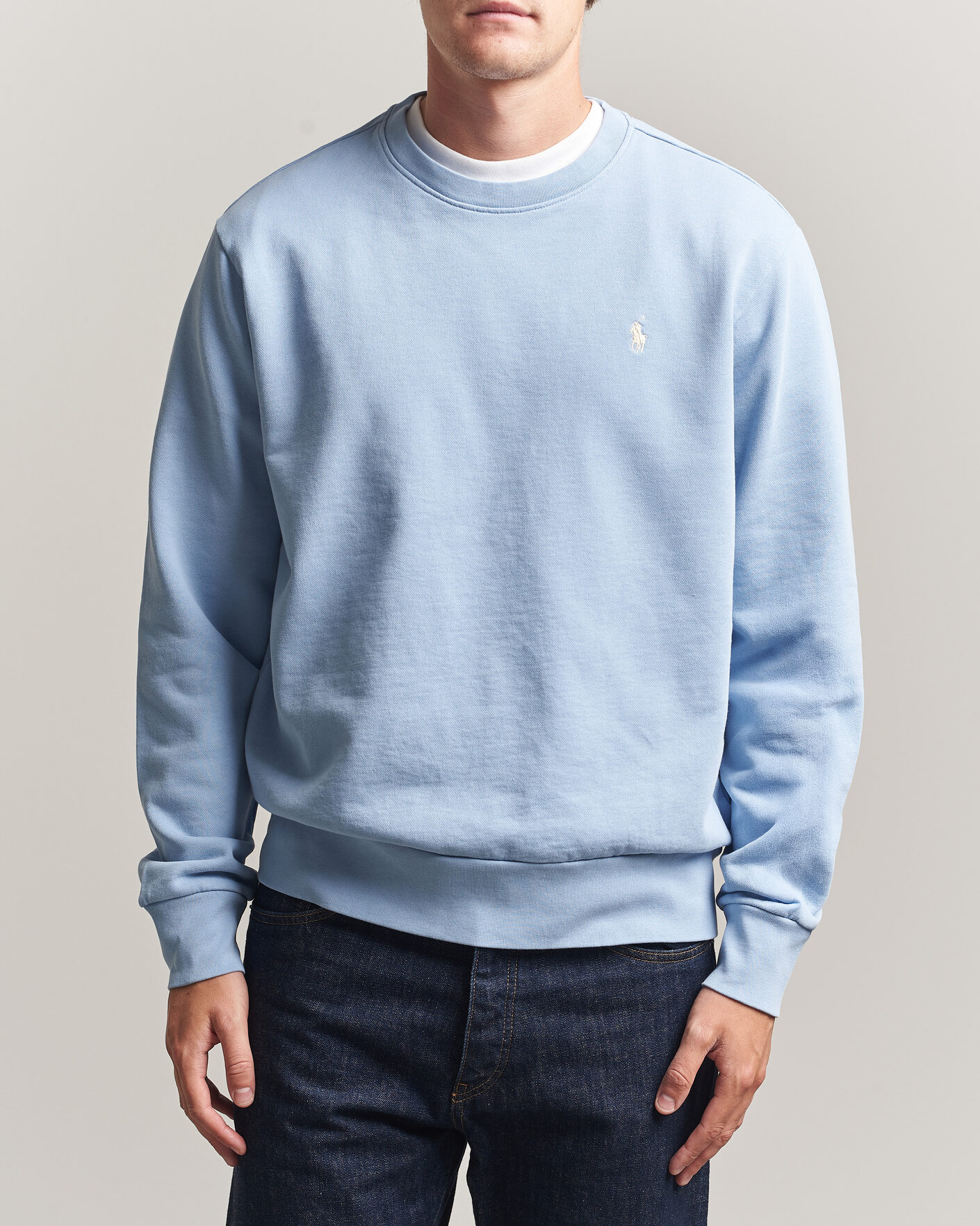 Men | Sweaters & Knitwear | Polo Ralph Lauren | Loopback Terry Sweatshirt Chambray Blue