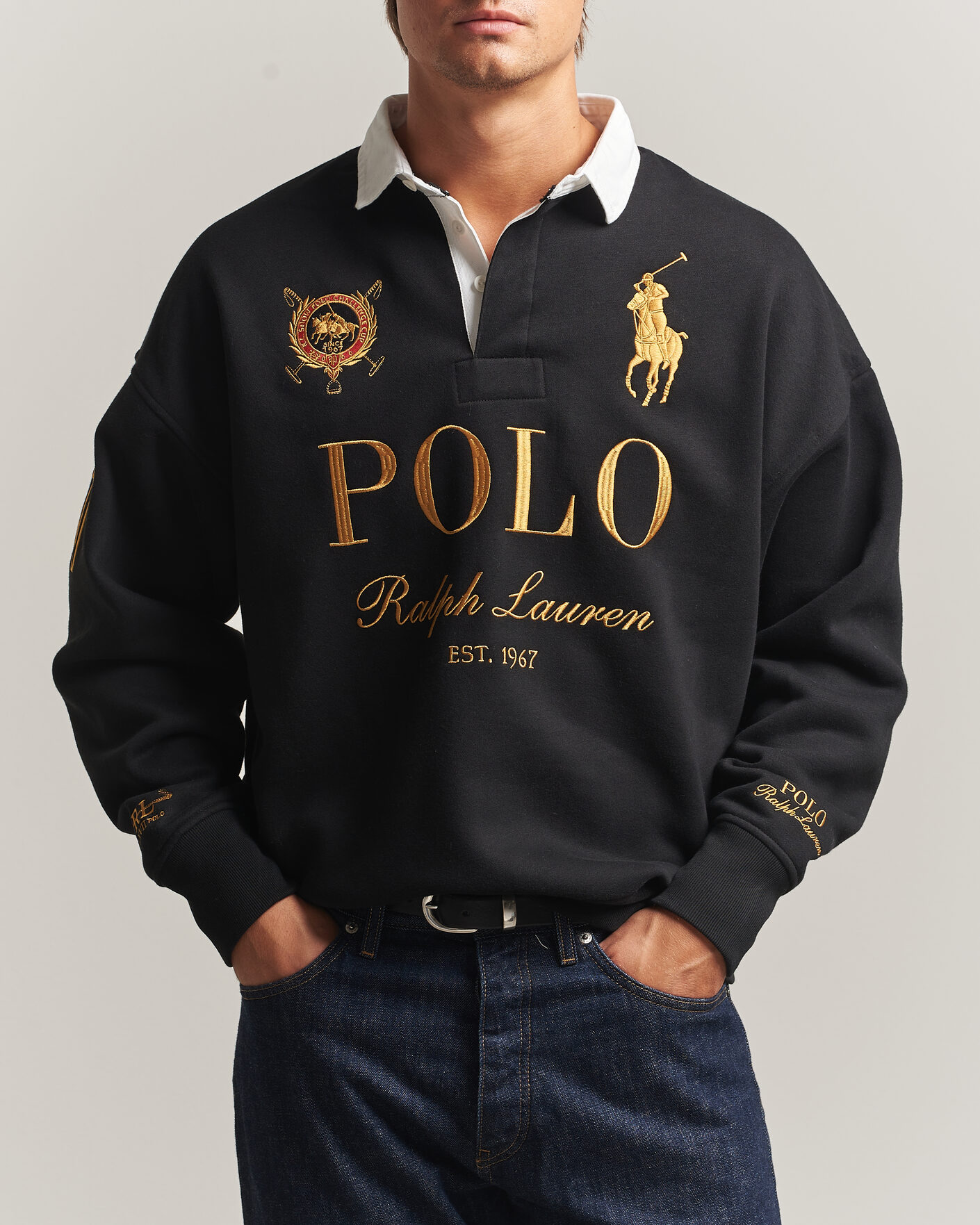 Men | Sweaters & Knitwear | Polo Ralph Lauren | Magic Fleece Printed Sweatshirt Polo Black