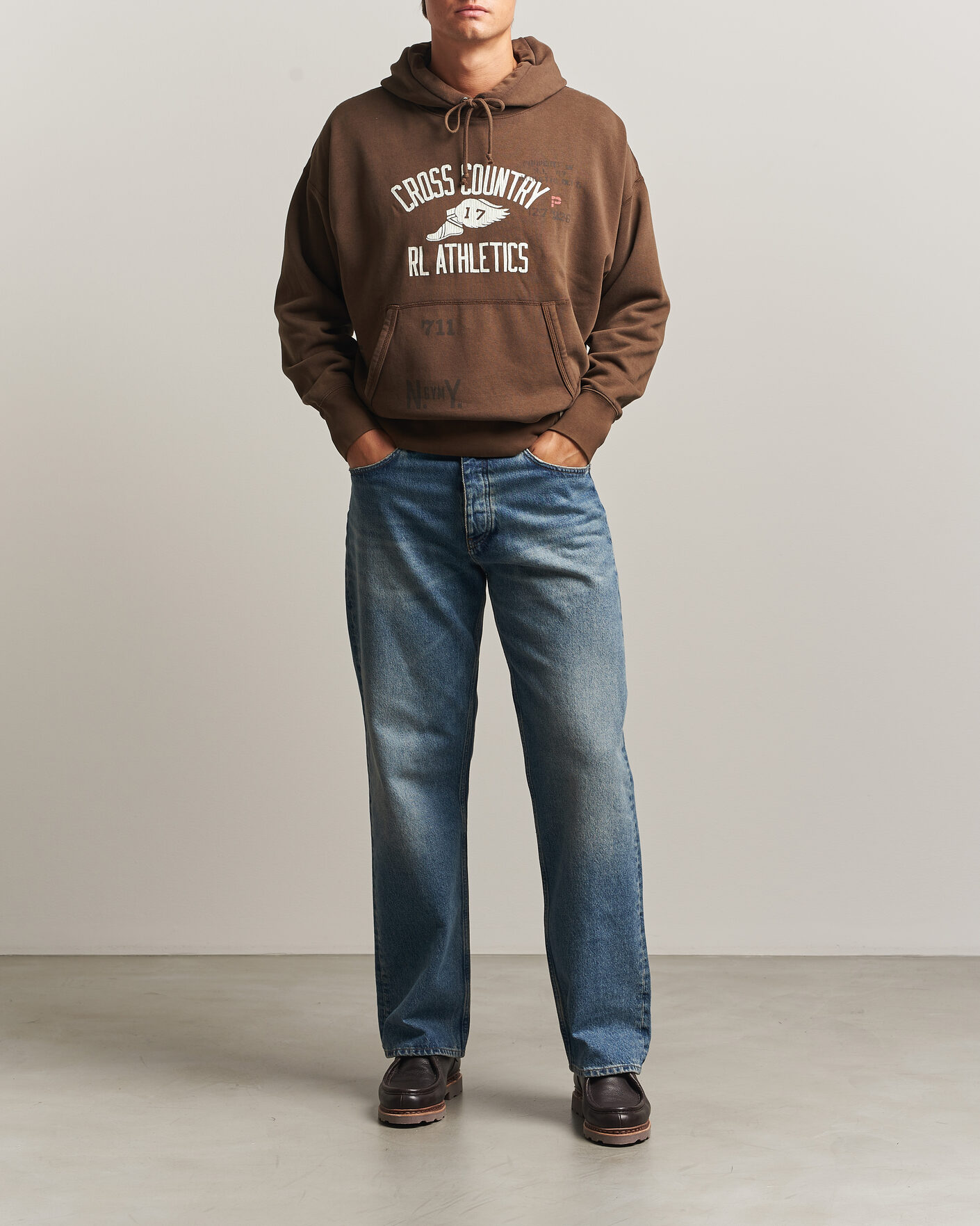 Men | Sweaters & Knitwear | Polo Ralph Lauren | Fleece Printed Hoodie Court Brown