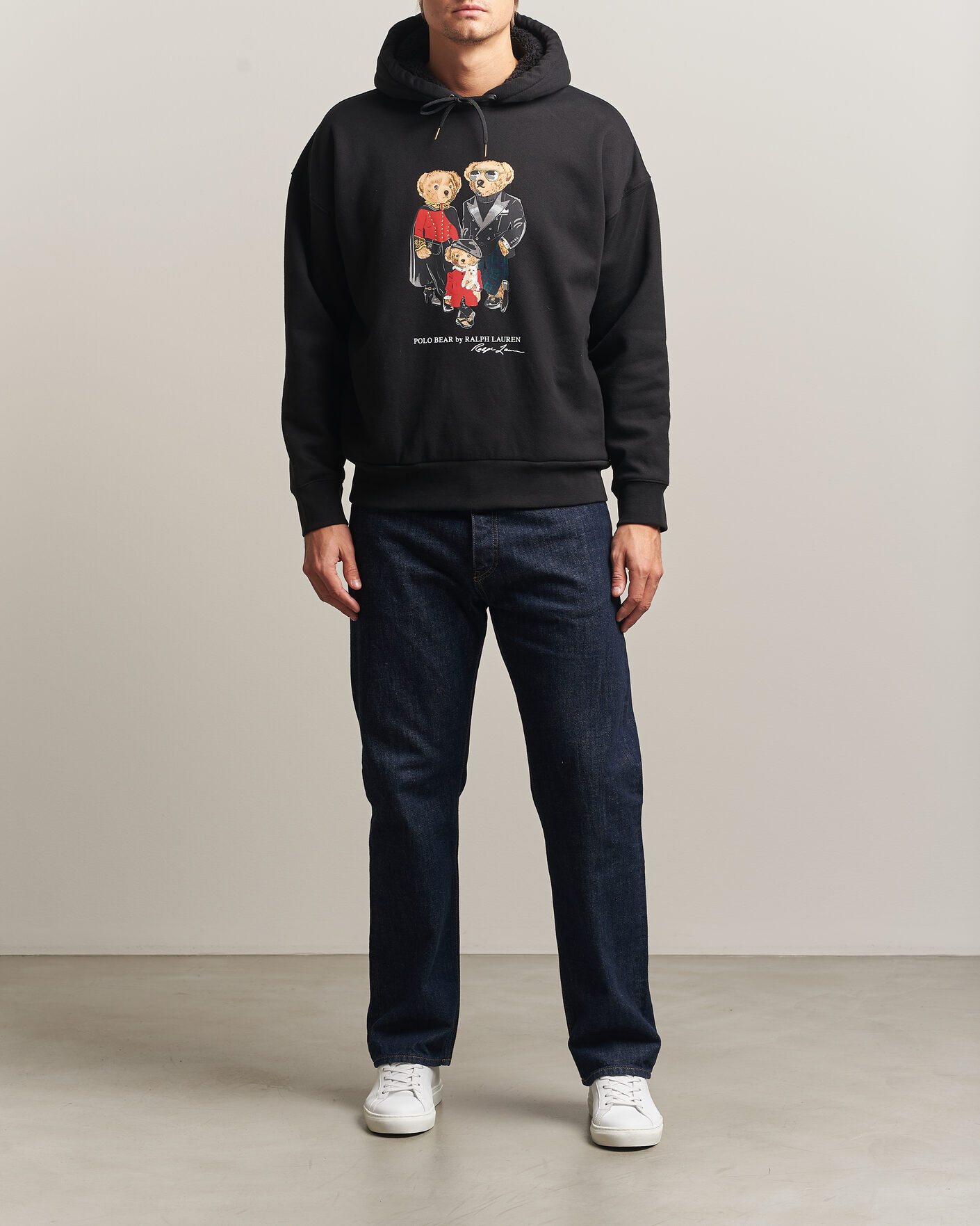 Men | Sweaters & Knitwear | Polo Ralph Lauren | Magic Fleece Bear Hoodie Polo Black