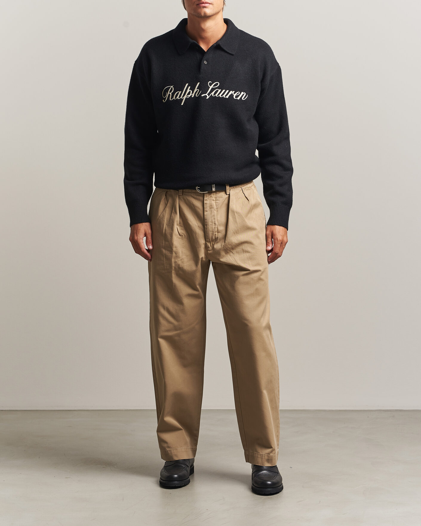 Men | Sweaters & Knitwear | Polo Ralph Lauren | Wool/Alpaca Rugby Sweater Polo Black