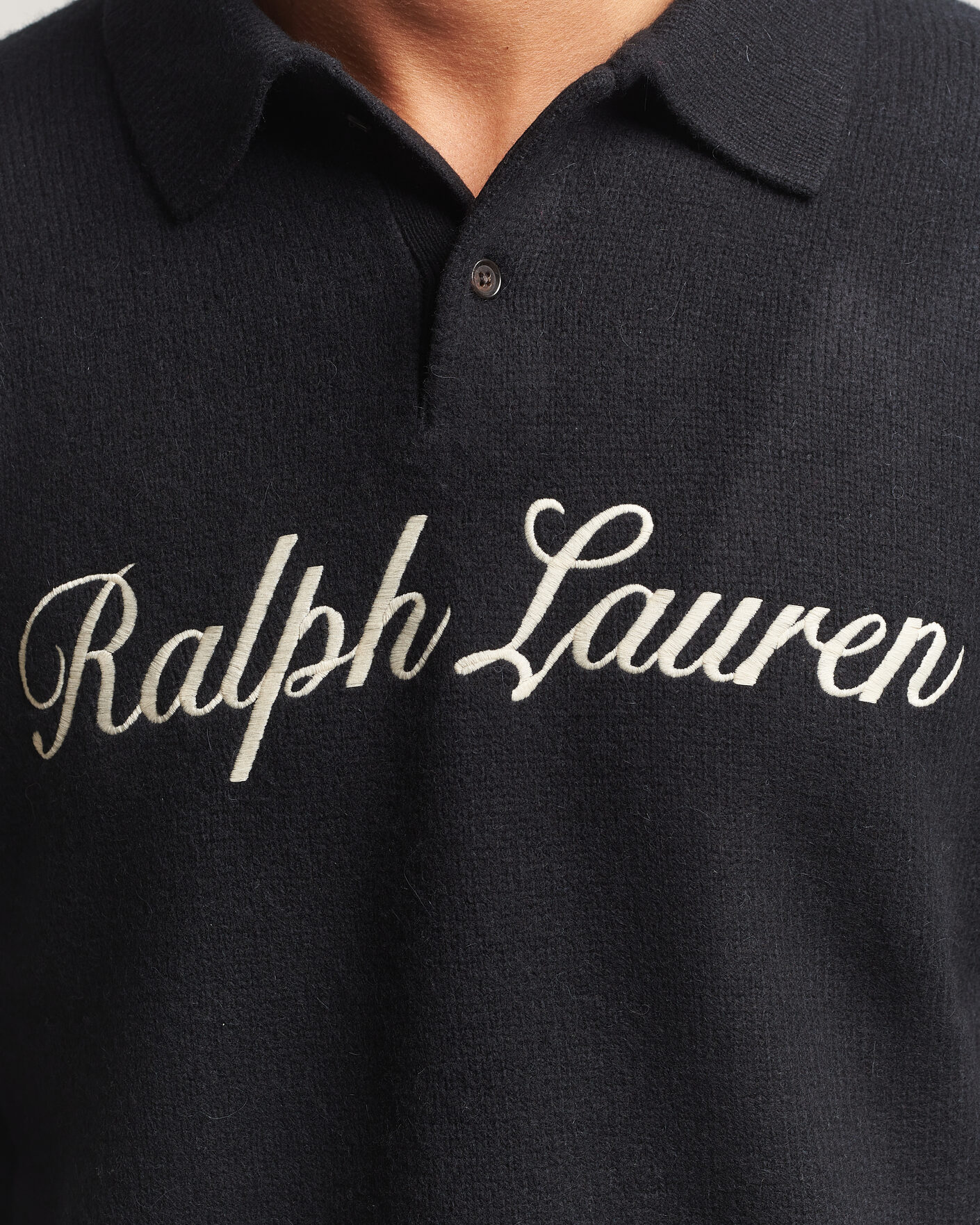 Men | Sweaters & Knitwear | Polo Ralph Lauren | Wool/Alpaca Rugby Sweater Polo Black
