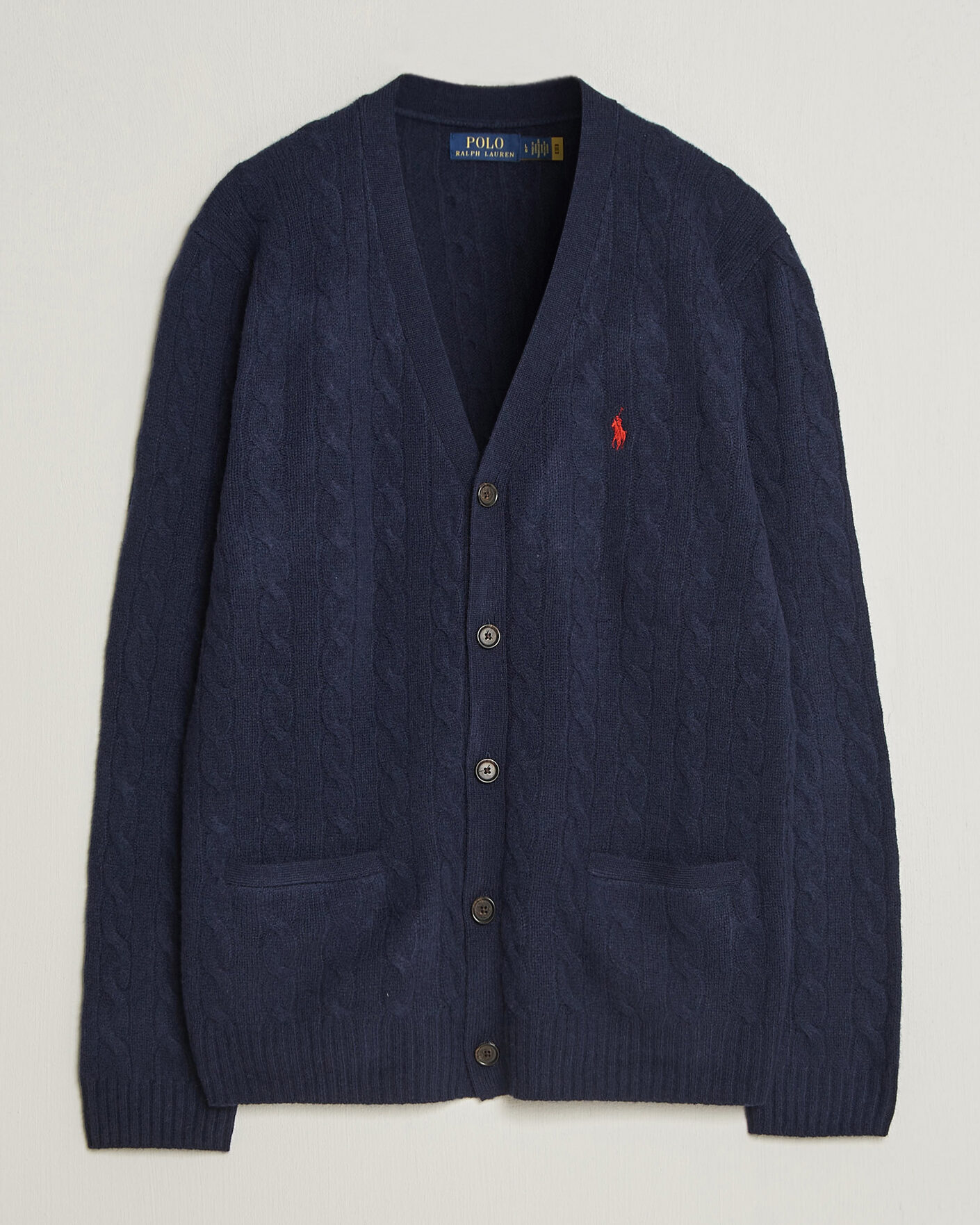 Men | Sweaters & Knitwear | Polo Ralph Lauren | Wool/Cashmere Cable Cardigan Hunter Navy