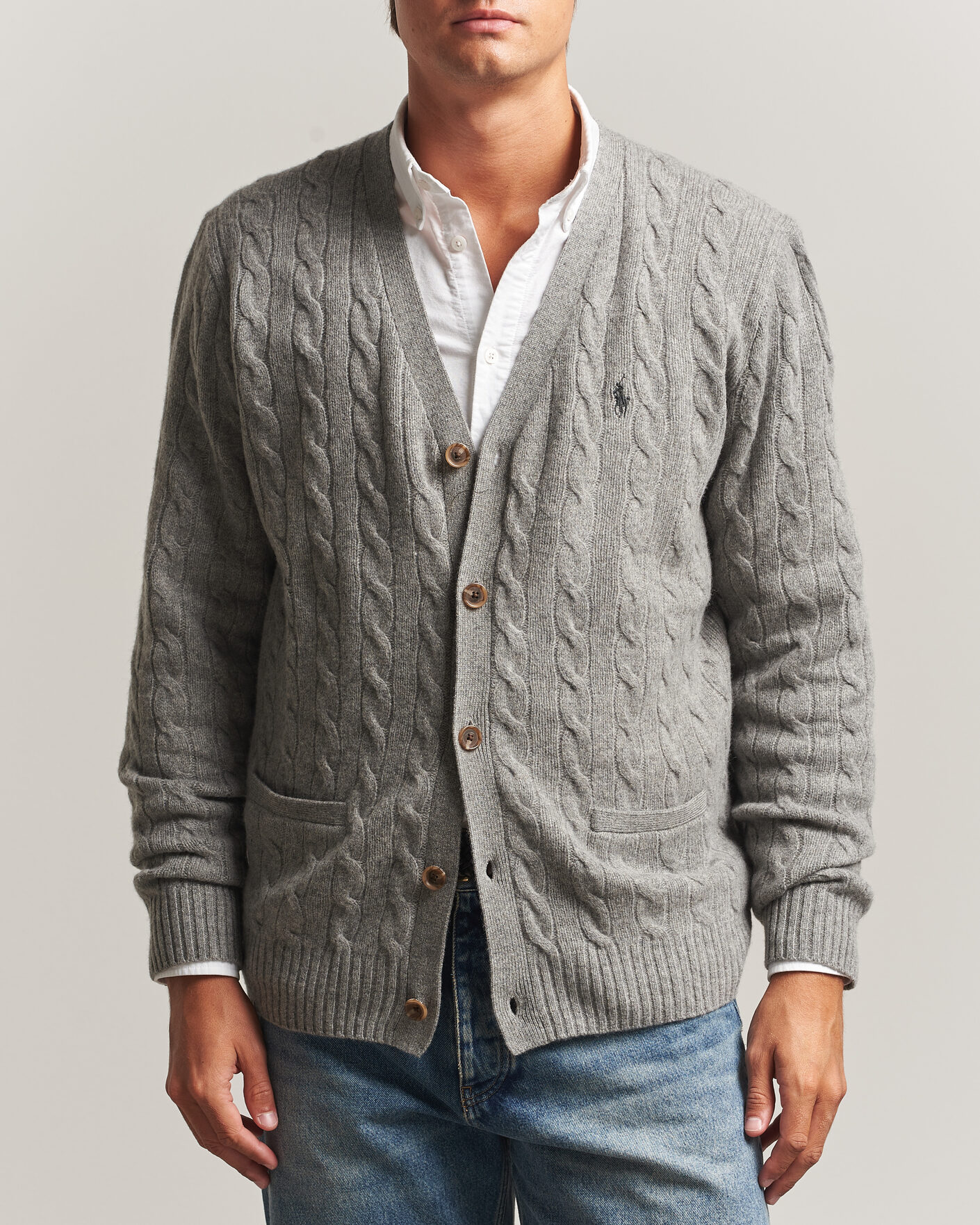 John Smedley Petworth Extra Fine Merino Cardigan Charcoal at