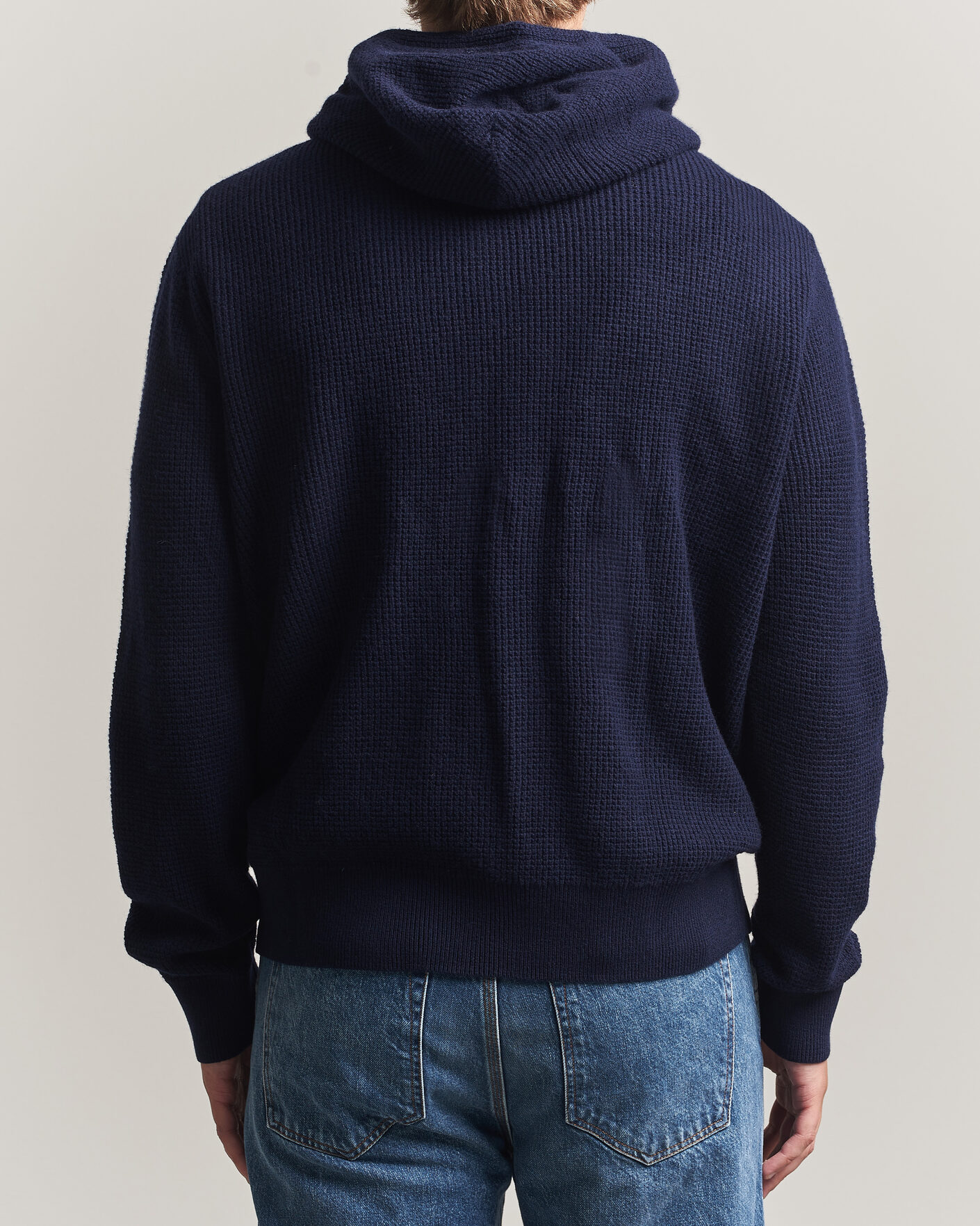Men | Sweaters & Knitwear | Polo Ralph Lauren | Cotton/Wool Full-Zip Hoodie Hunter Navy
