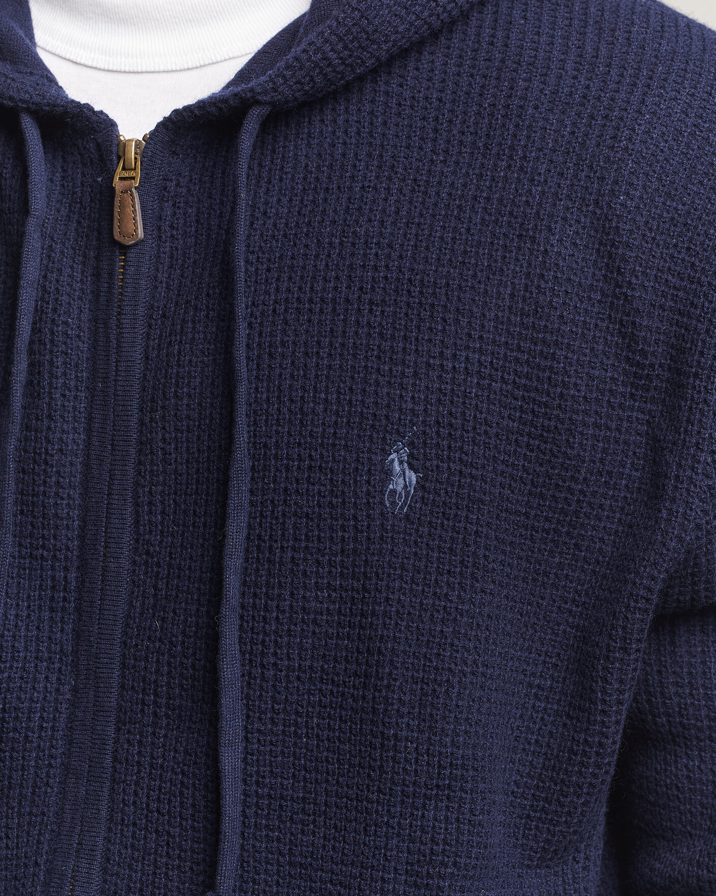 Men | Sweaters & Knitwear | Polo Ralph Lauren | Cotton/Wool Full-Zip Hoodie Hunter Navy