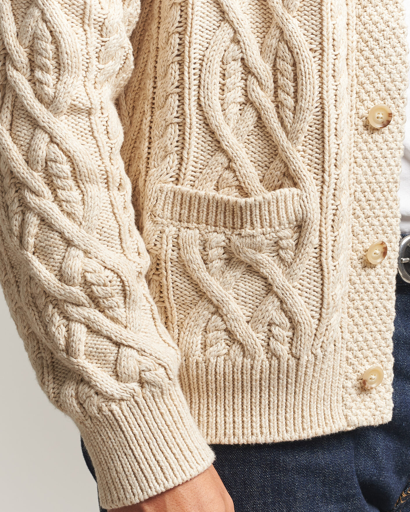 Men | Sweaters & Knitwear | Polo Ralph Lauren | Cotton Marl Cardigan Oatmeal Combo