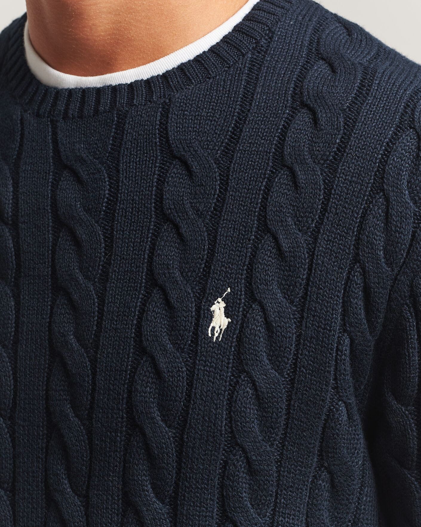 Men | Sweaters & Knitwear | Polo Ralph Lauren | Cotton Cable Pullover Hunter Navy