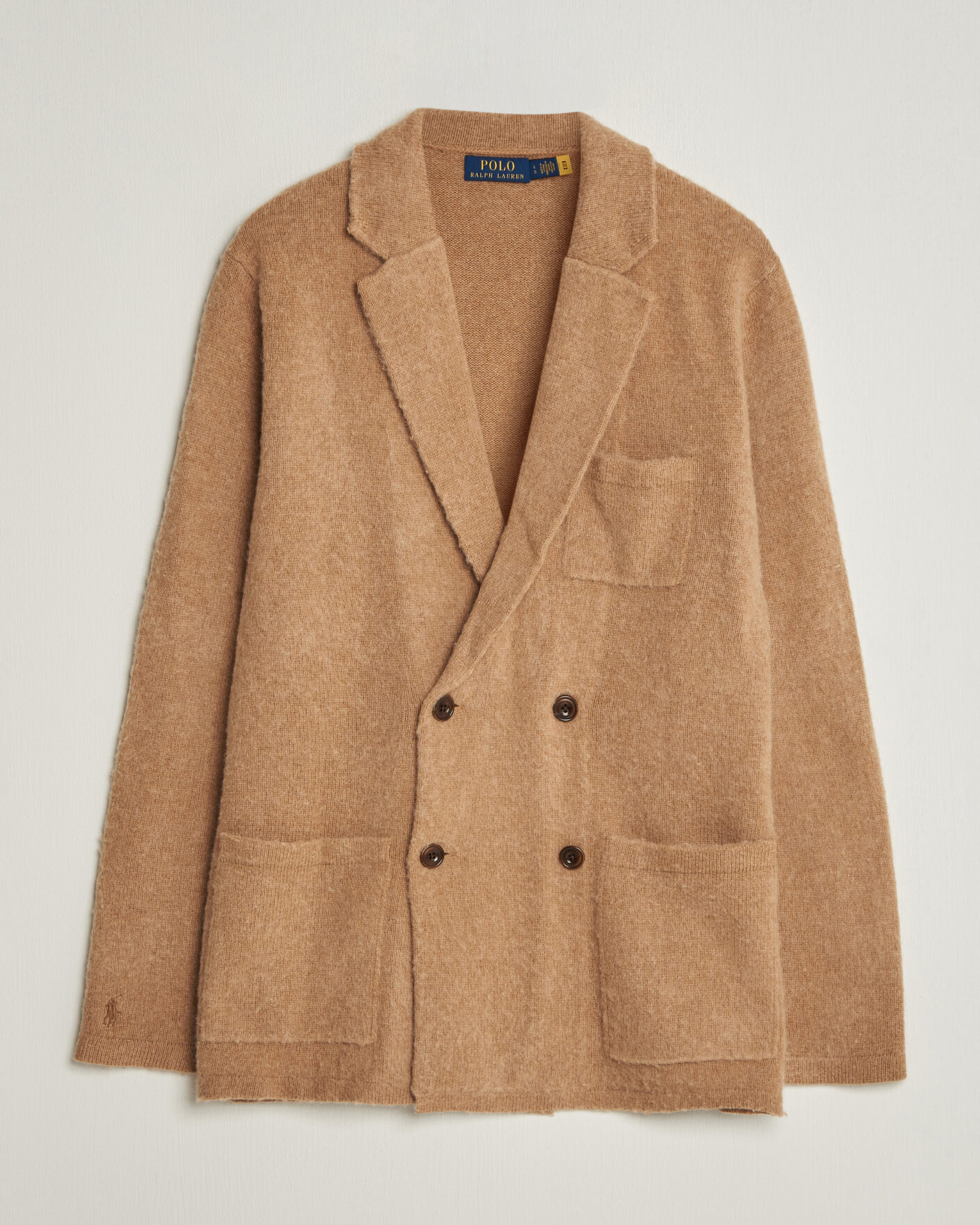 Men | Sweaters & Knitwear | Polo Ralph Lauren | DB Wool/Cashmere Cardigan Crouton Tan Heather