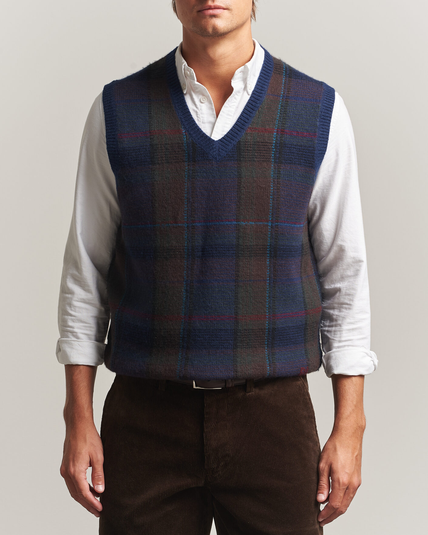 Men | Sweaters & Knitwear | Polo Ralph Lauren | Hudson Cotton Blend V-Neck Vest Navy Multi