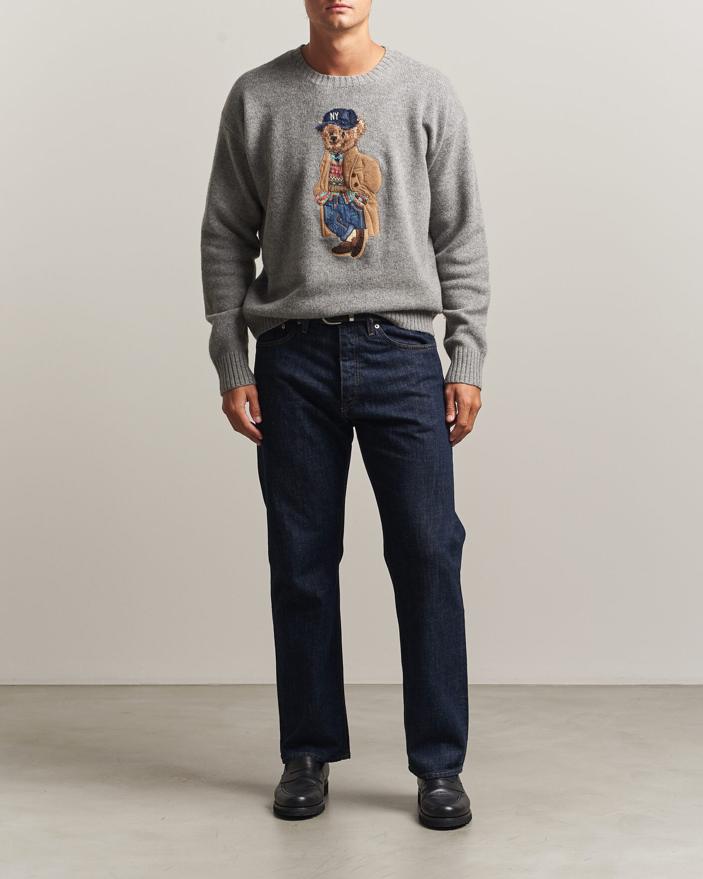 Men | Sweaters & Knitwear | Polo Ralph Lauren | Wool Blend Bear Sweater Grey Combo