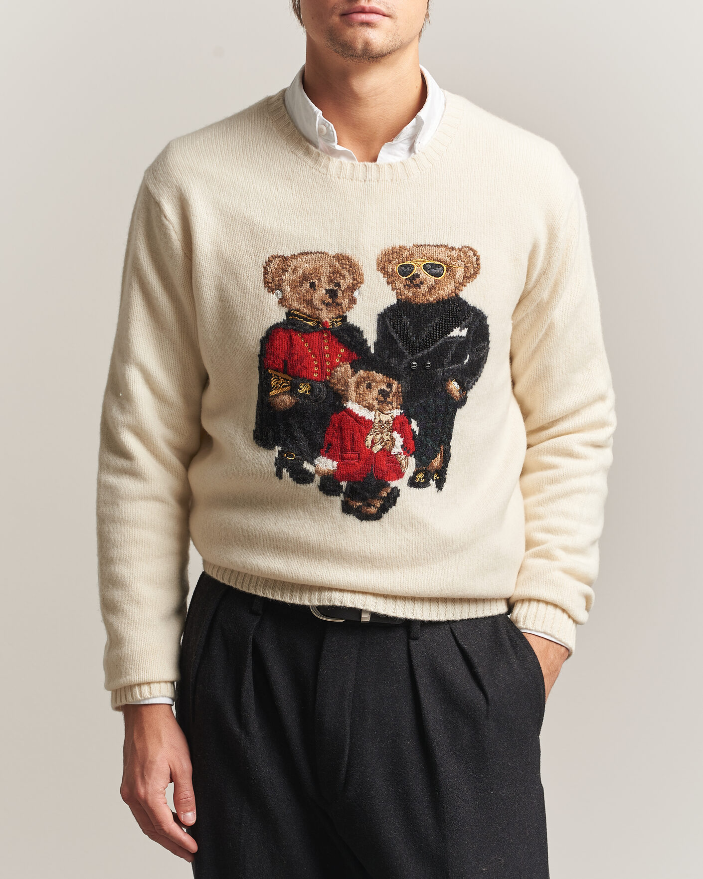 Men | Sweaters & Knitwear | Polo Ralph Lauren | Wool Blend Bear Sweater Authentic Cream